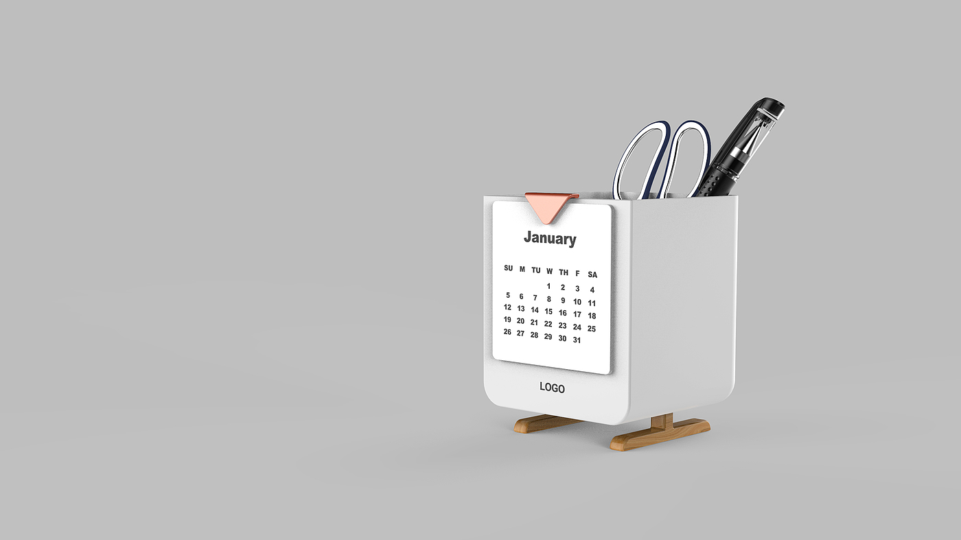 Desk calendar，pen container，Receive，