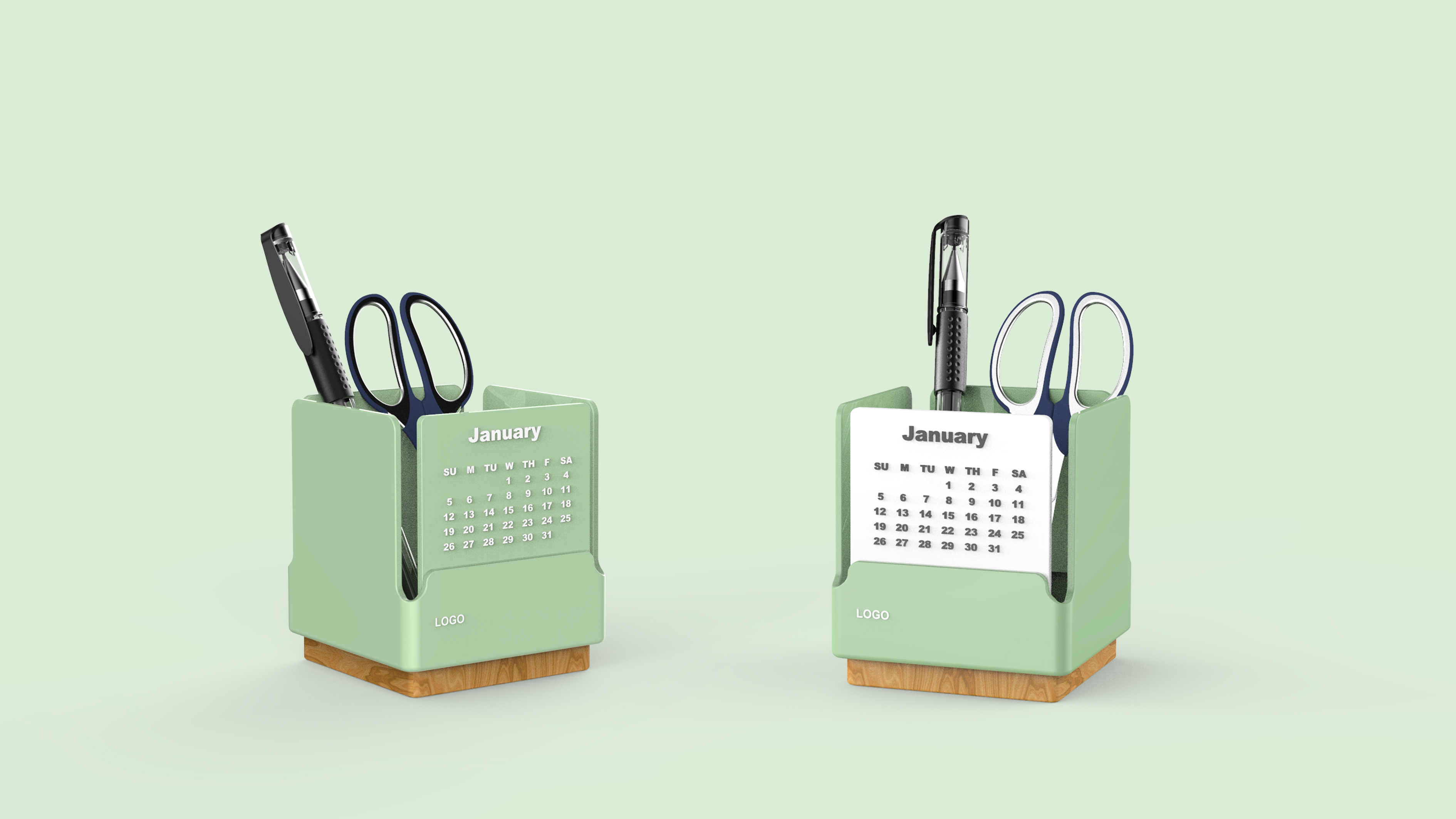 Desk calendar，pen container，Receive，