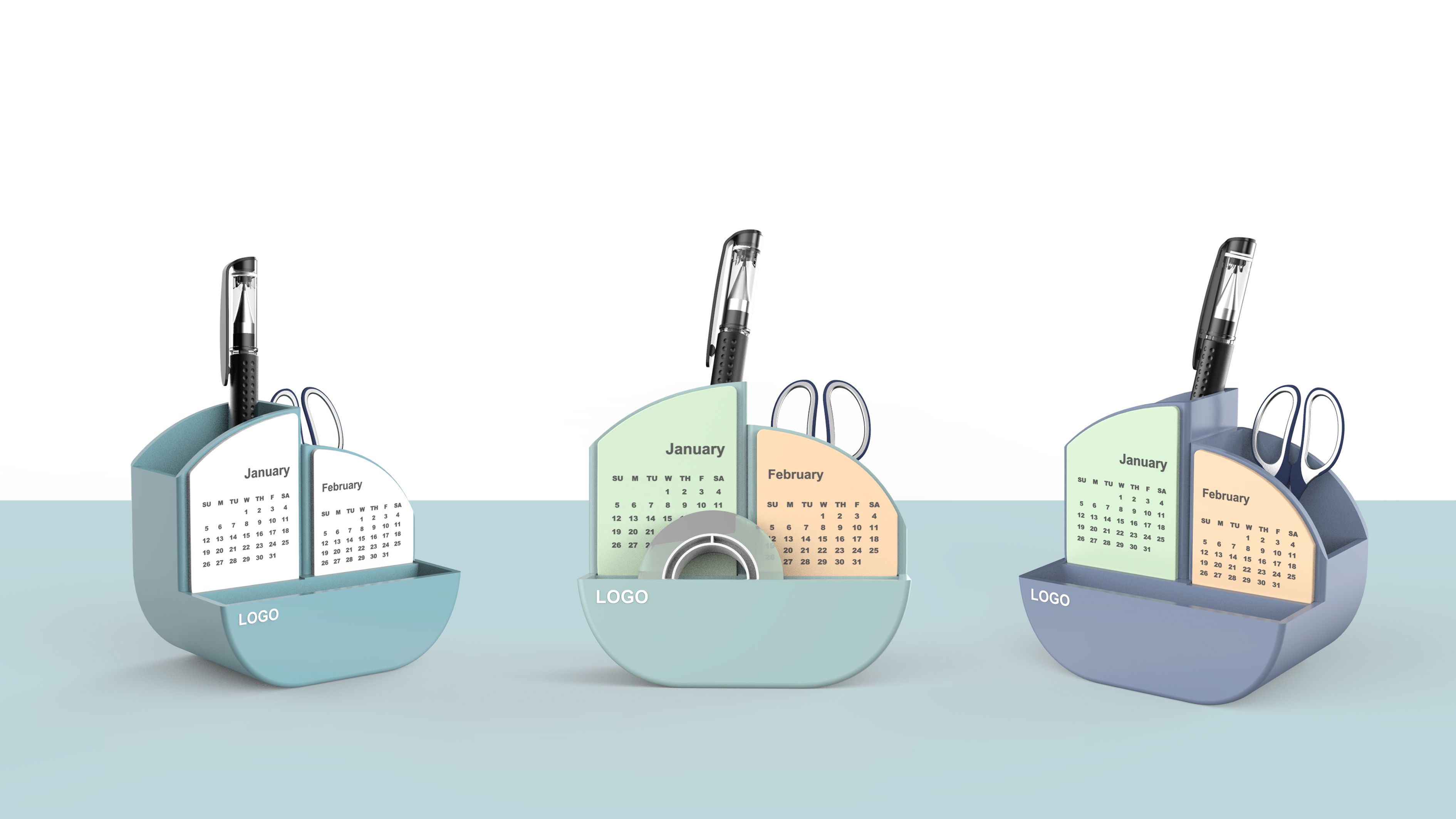 Desk calendar，pen container，Receive，