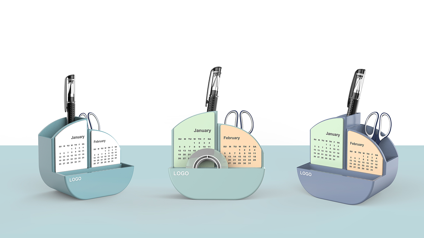 Desk calendar，pen container，Receive，