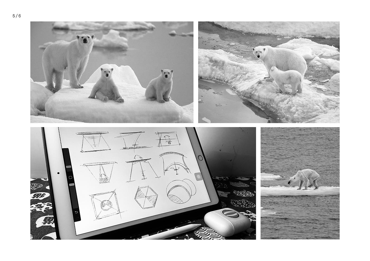 北极熊，冰面，环保，环境问题，温室效应，产品设计工业设计，