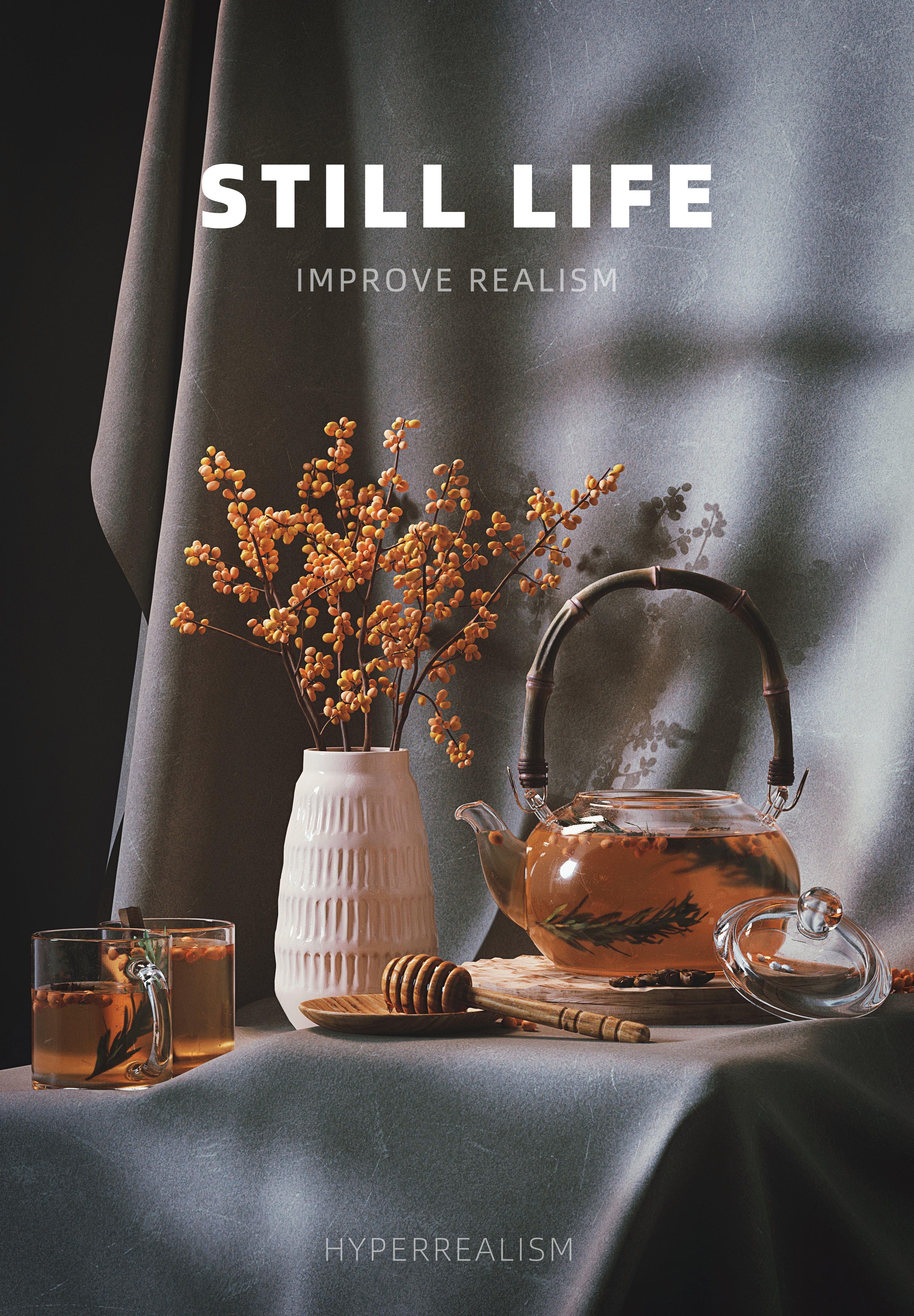 BLENDER，cycles，3D rendering，Realistic，still life，Sketch，