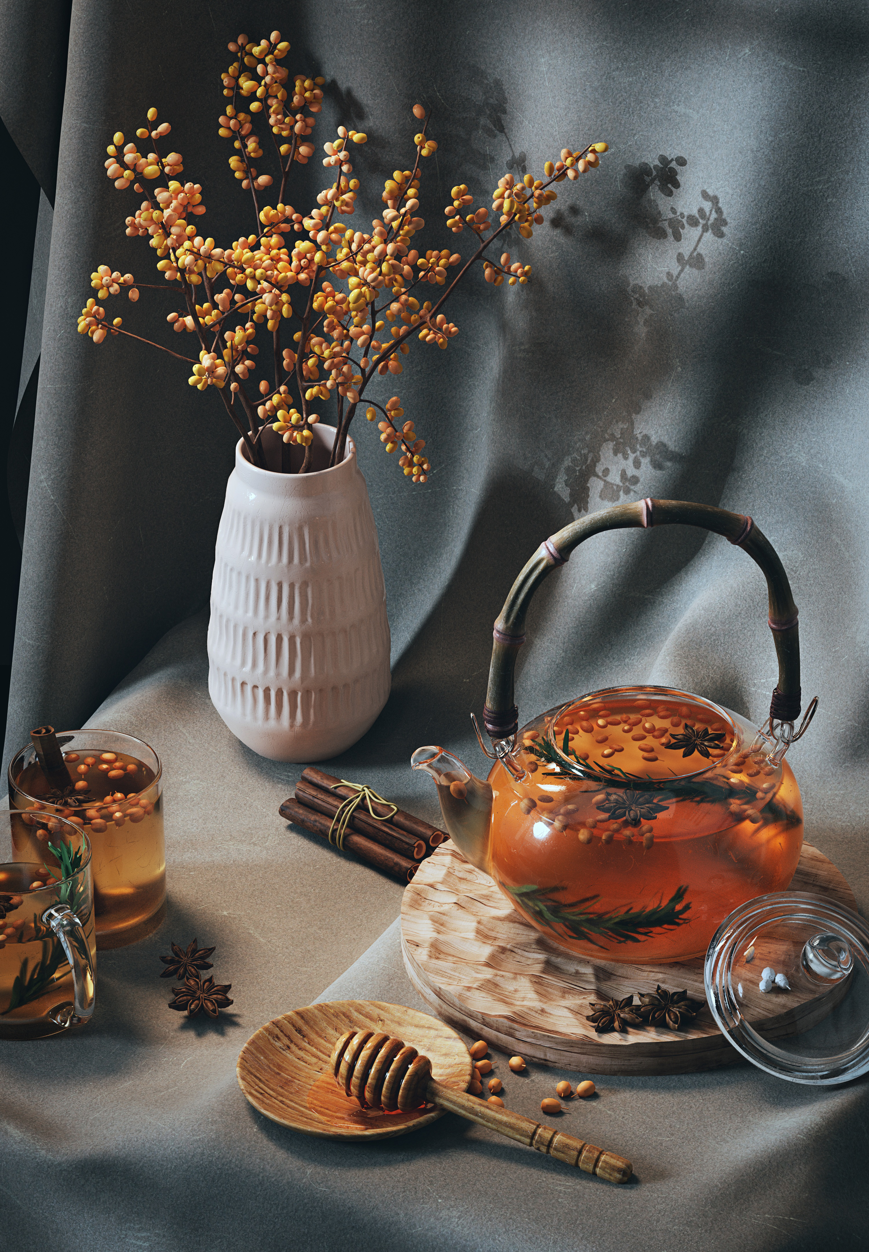 BLENDER，cycles，3D rendering，Realistic，still life，Sketch，