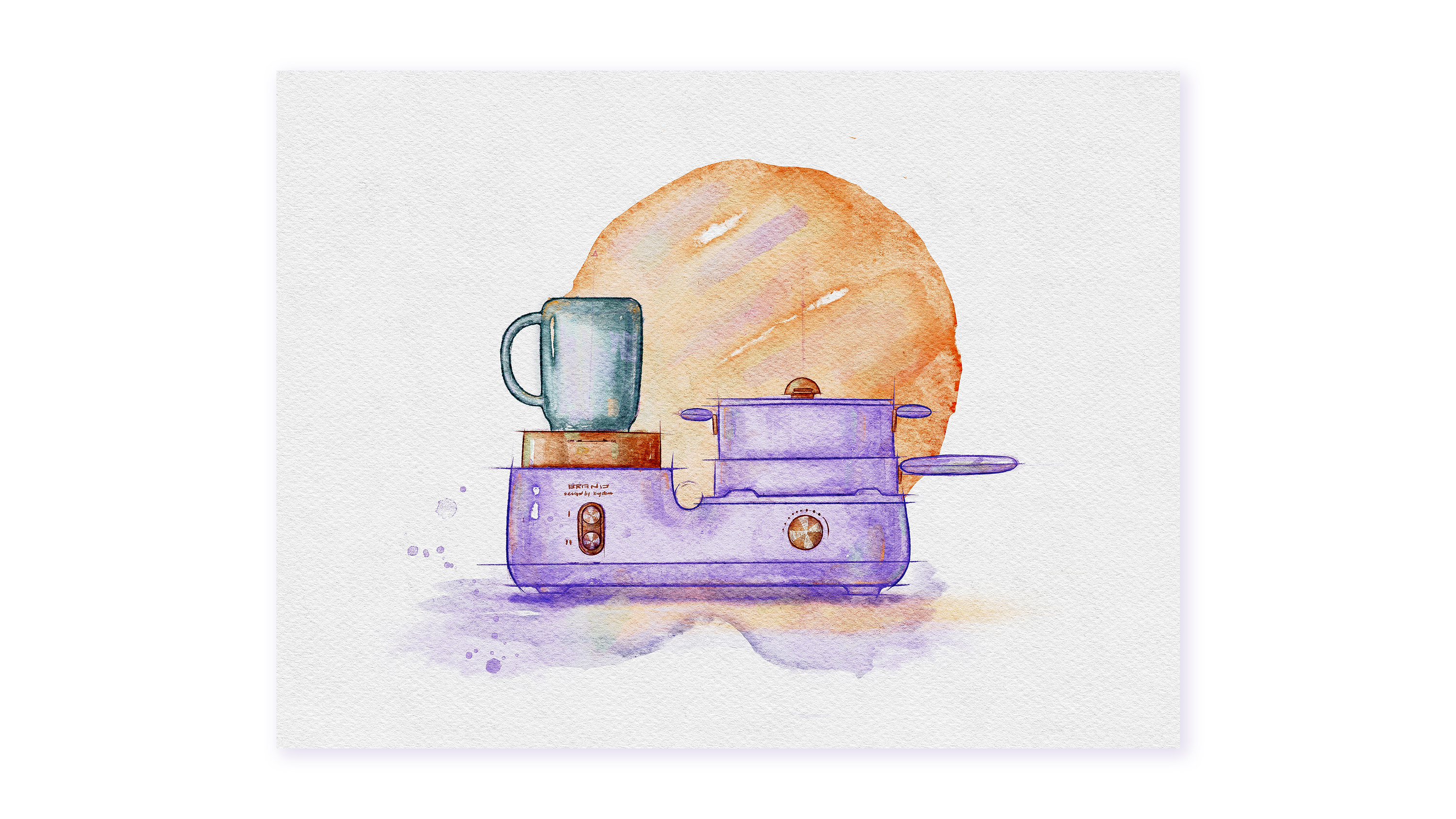 Breakfast machine，Simplicity，Retro，Branch，modelling，