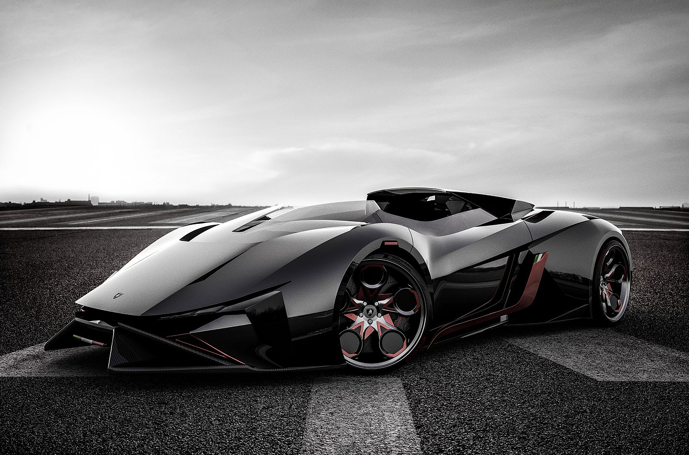 design sketch，Sports car，Lamborghini，Diamante，