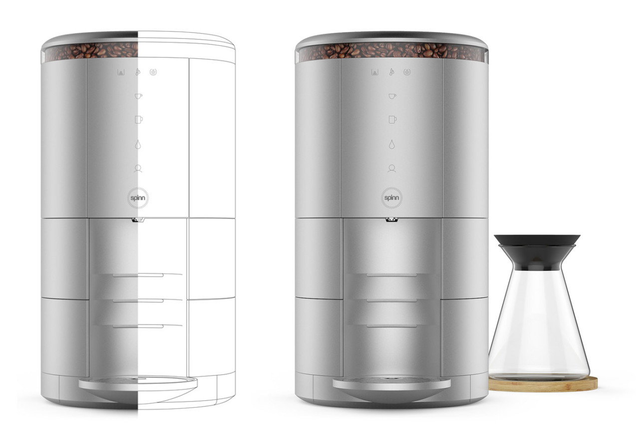 2021 red dot product design award，Coffee machine，Spinn Coffee Maker，app，fully automatic，
