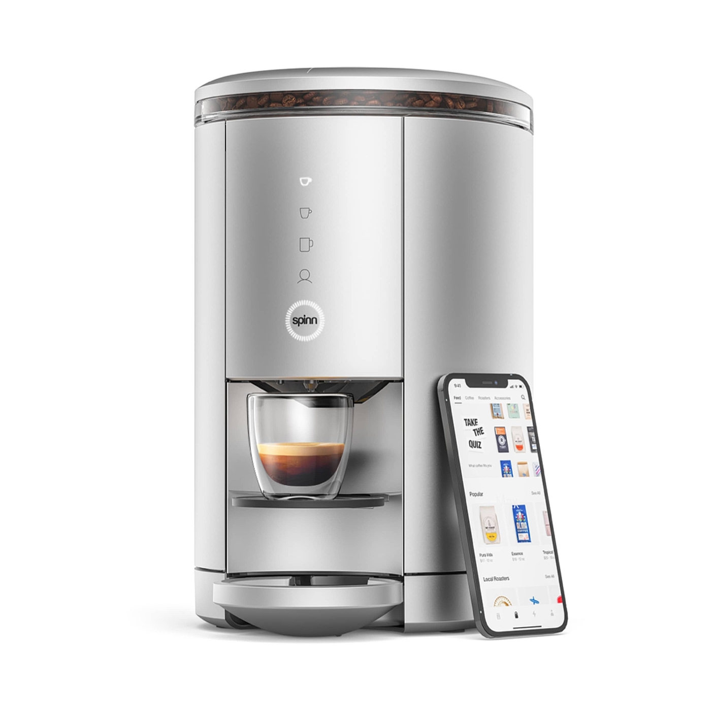 2021 red dot product design award，Coffee machine，Spinn Coffee Maker，app，fully automatic，