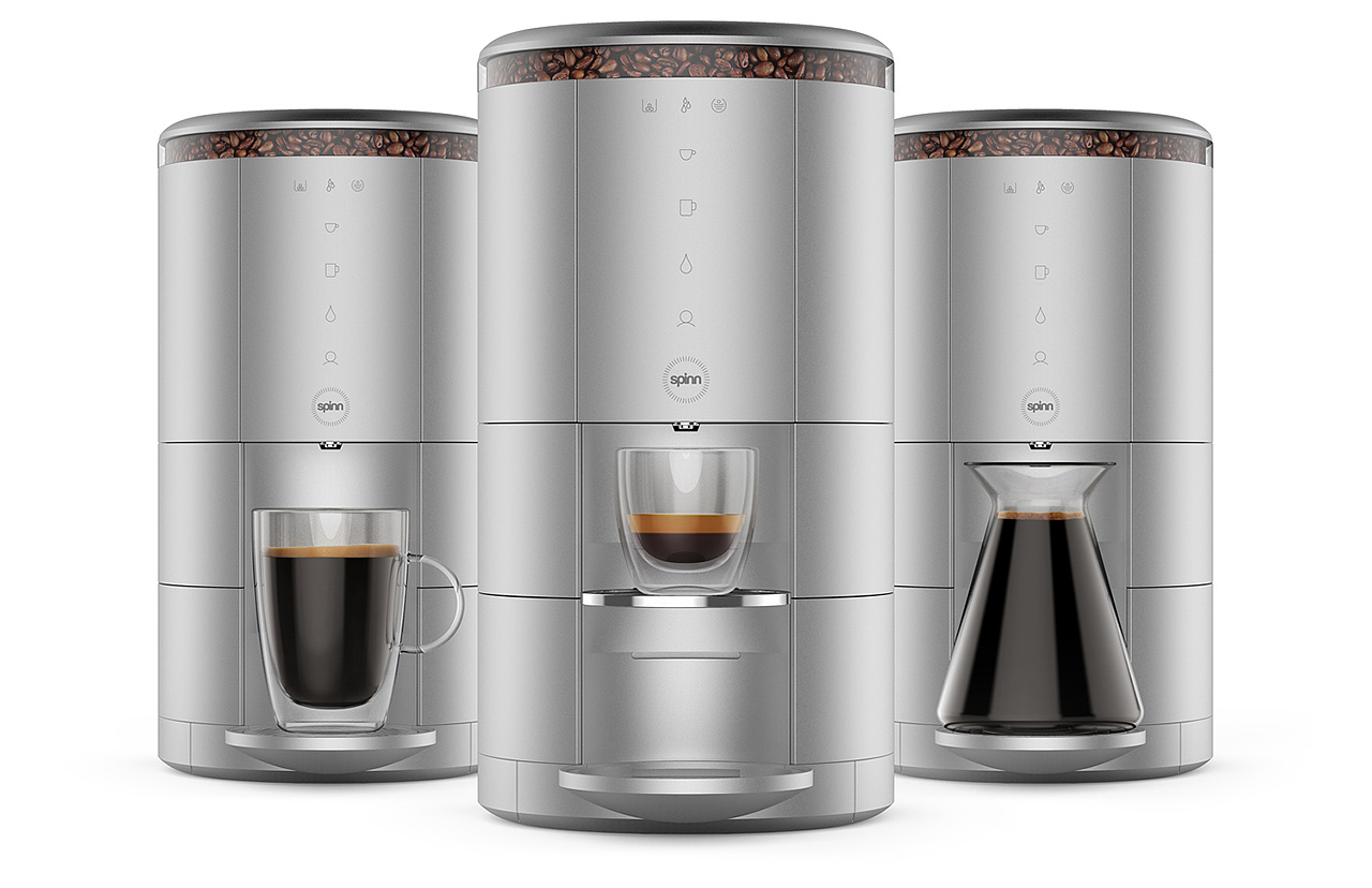 2021 red dot product design award，Coffee machine，Spinn Coffee Maker，app，fully automatic，