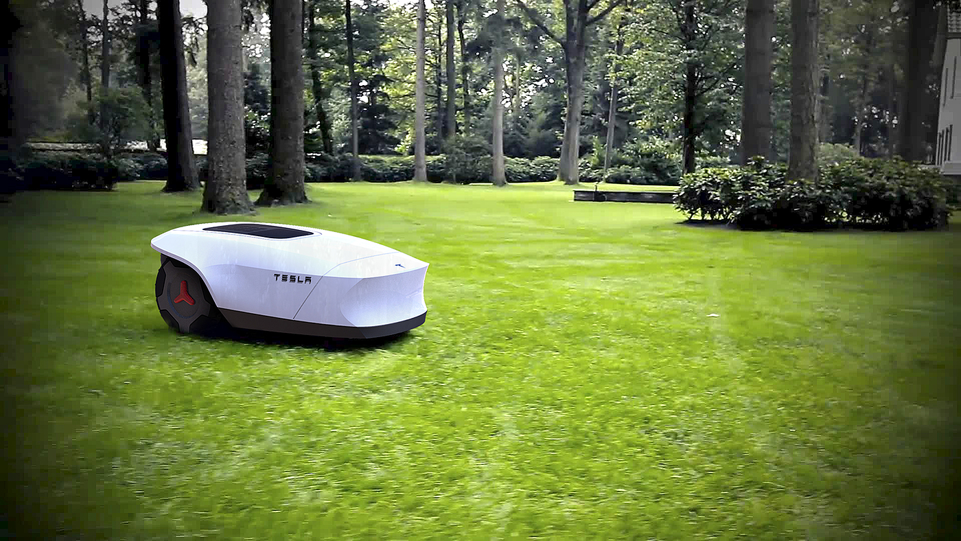 lawn，Intelligent tools，Wireless charging，Solar lawn mower，Tesla，