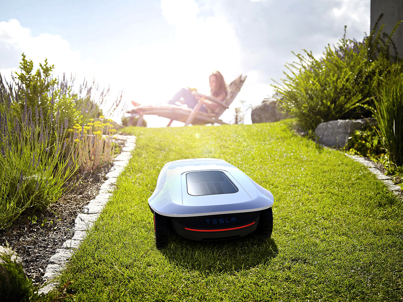 lawn，Intelligent tools，Wireless charging，Solar lawn mower，Tesla，