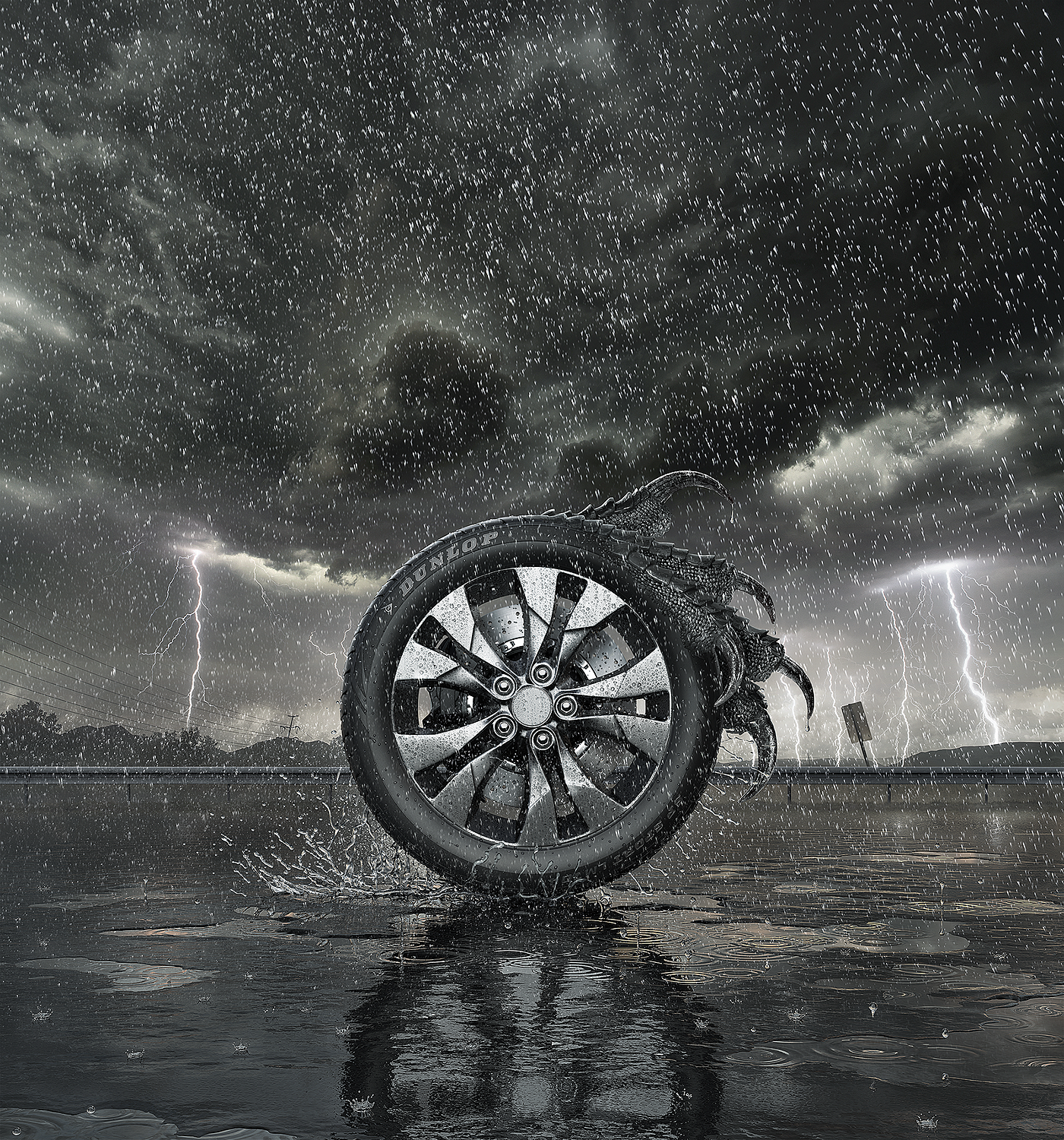 spatter，Render，Claw，Dunlop，tyre，cgi，