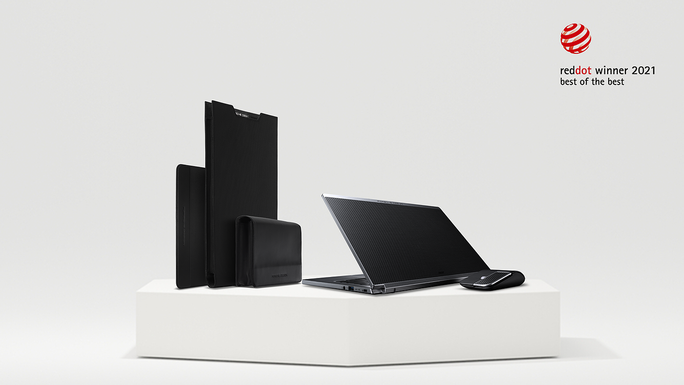 Notebook computer and its accessories，Digital，electronic product，2021 red dot product design award，Porsche Design，