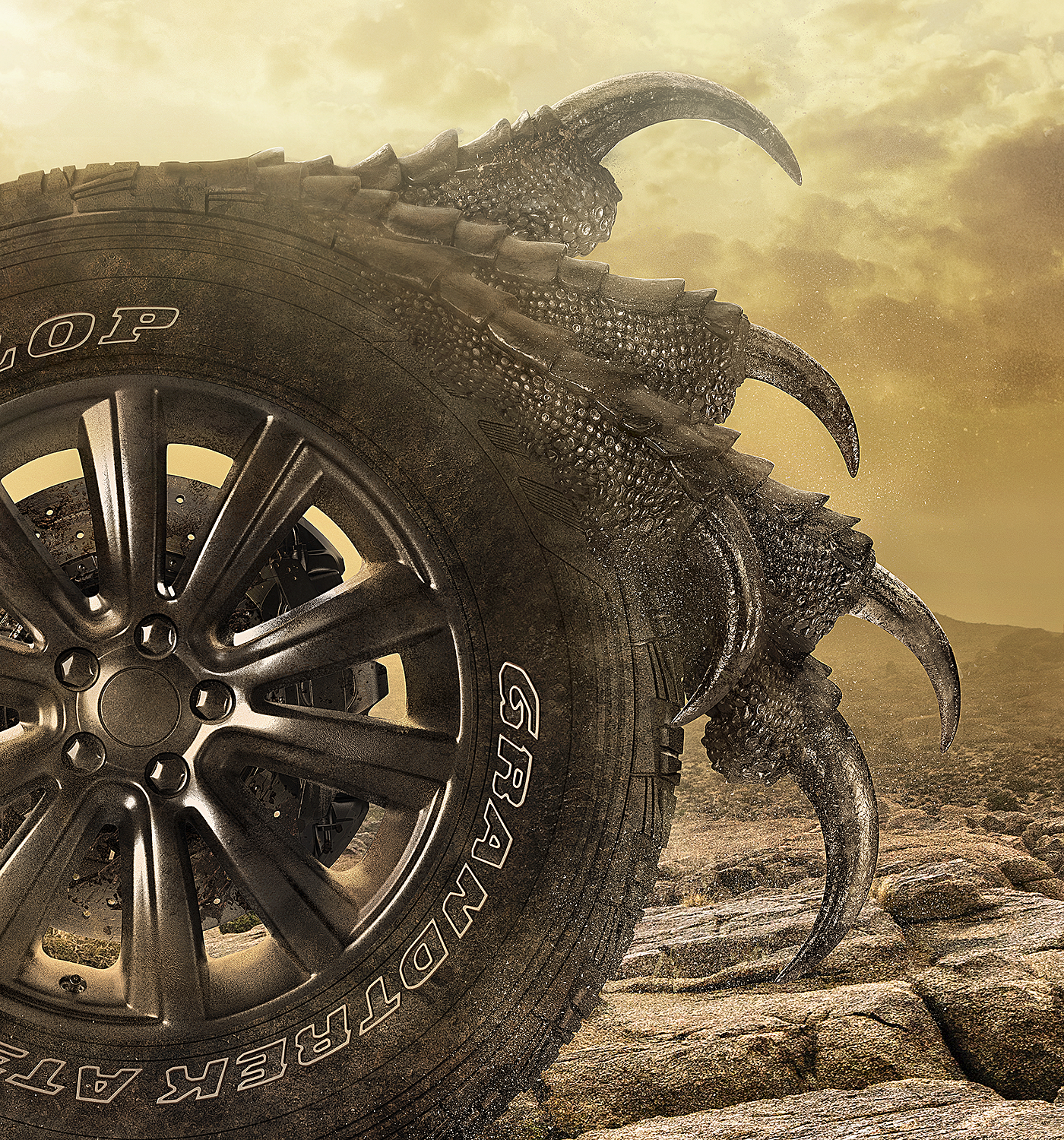 spatter，Render，Claw，Dunlop，tyre，cgi，