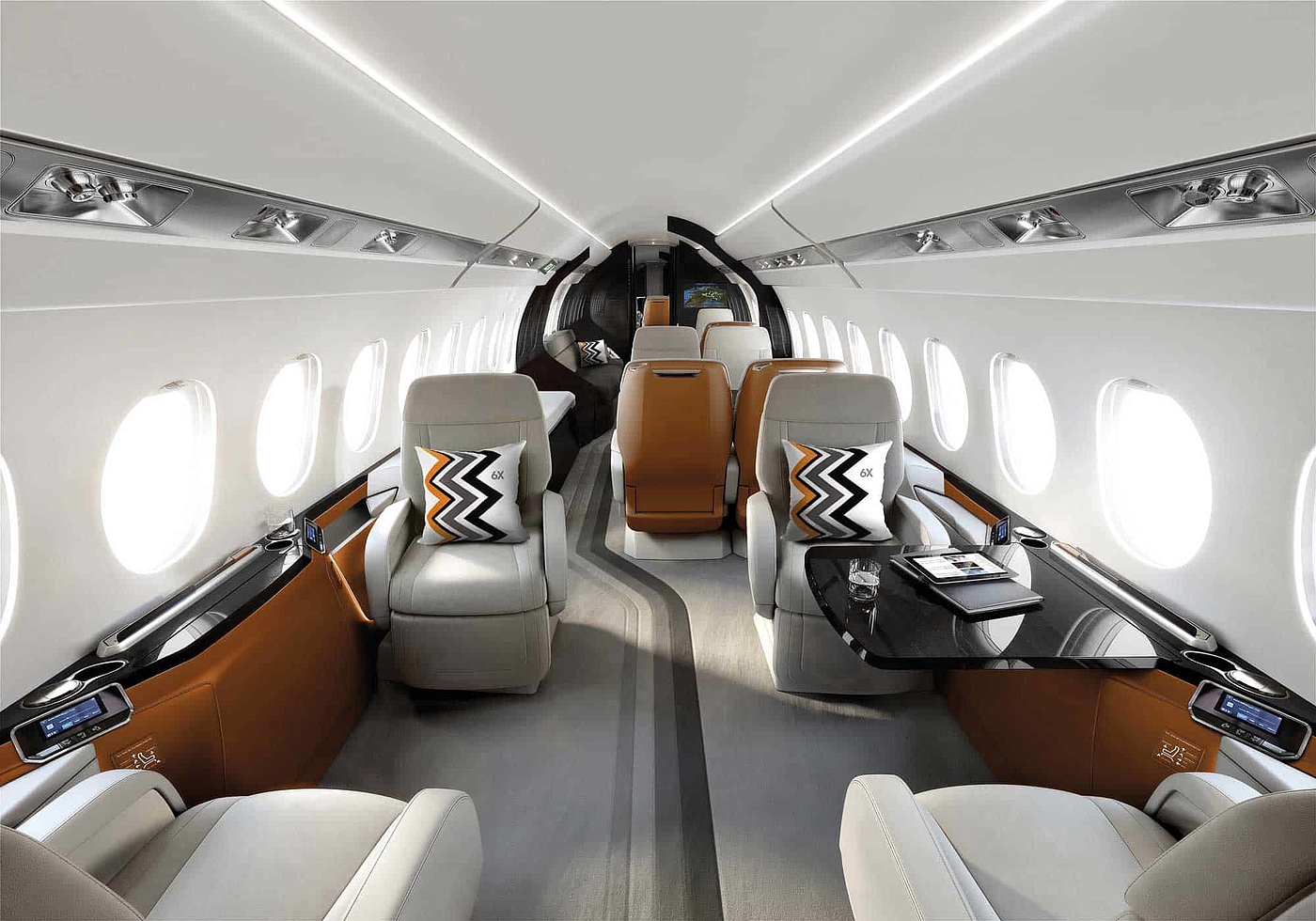 Falcon 6X，Interior design of business jet，Aircraft interior，2021 red dot product design award，