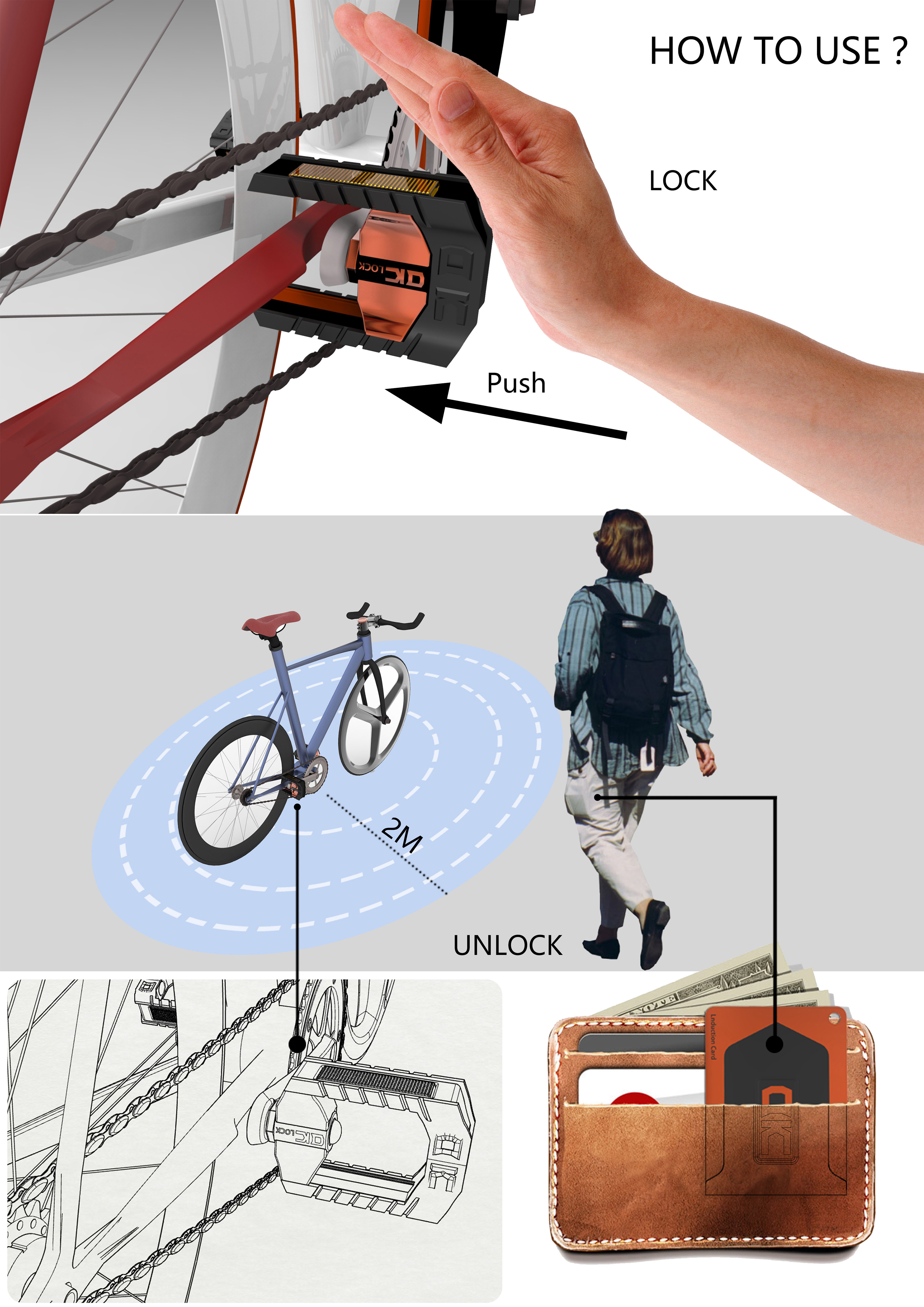 industrial design，product design，Bicycle lock，