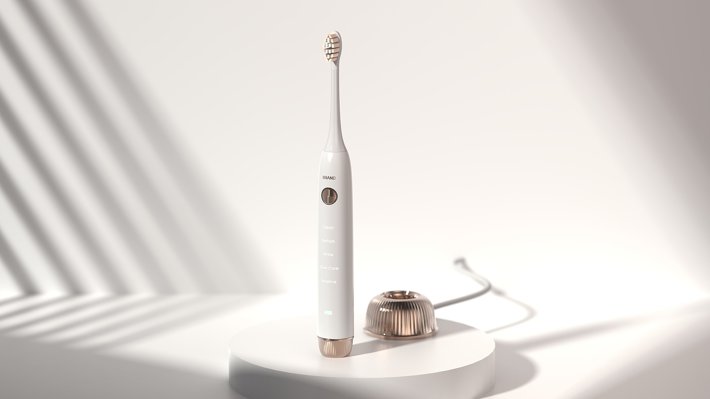 industrial design，Sonic electric toothbrush，Light luxury，Tide card，National style，