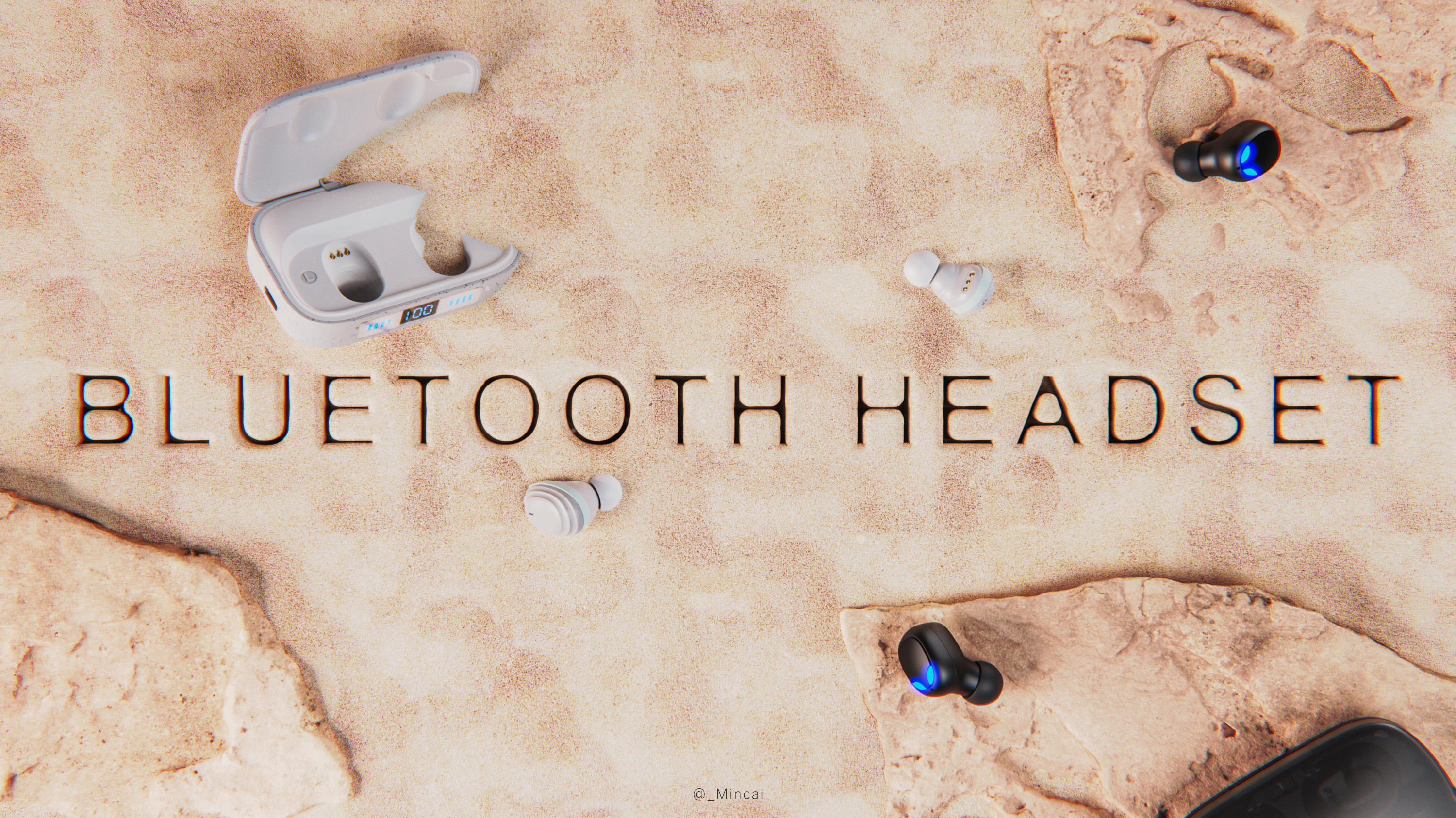 rhino，keyshot，photoshop，Bluetooth headset，online retailers，Modeling and rendering，electronic product，