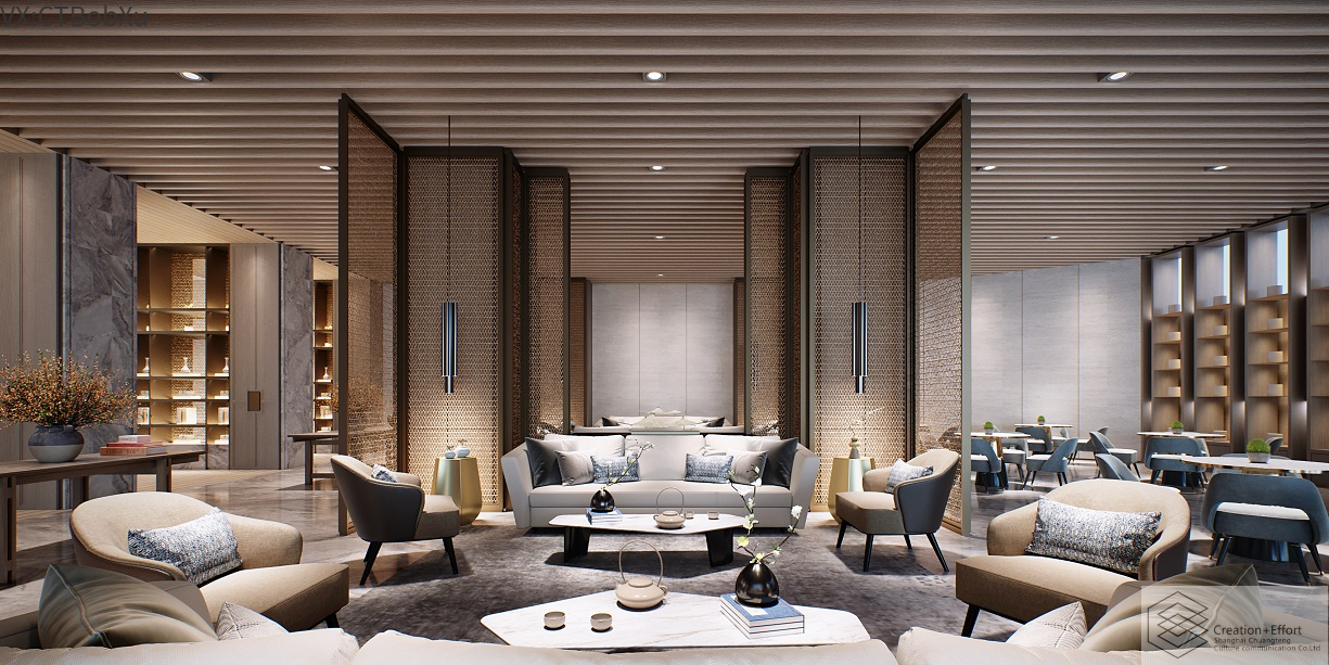 Meichen，Effect drawing of Meichen，Multi-Media，Architecture，interior space ，hotel，market，to work in an office，