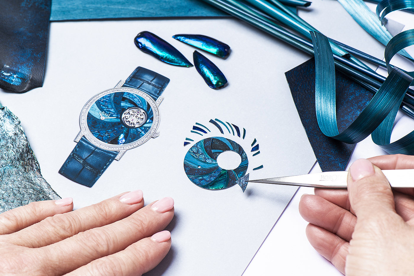 Altiplano，tourbillon，手表，蓝色，艺术，