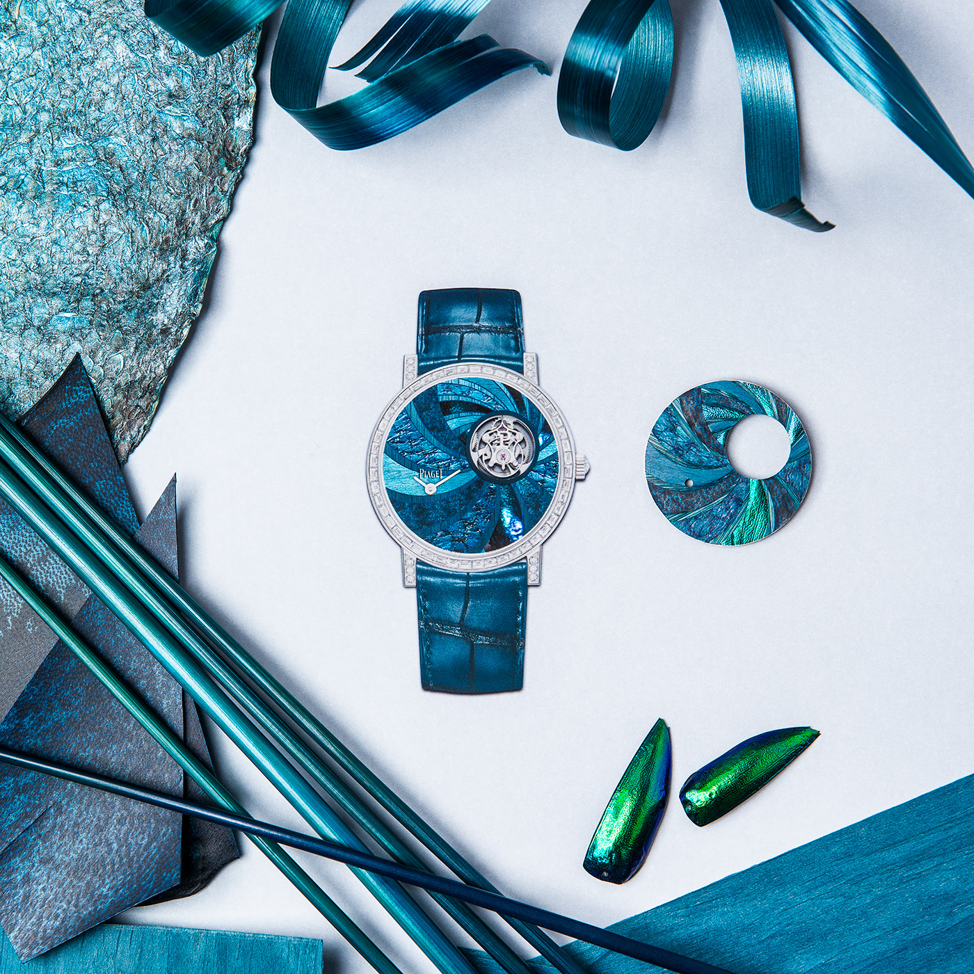 Altiplano，tourbillon，Wrist watch，blue，Art，