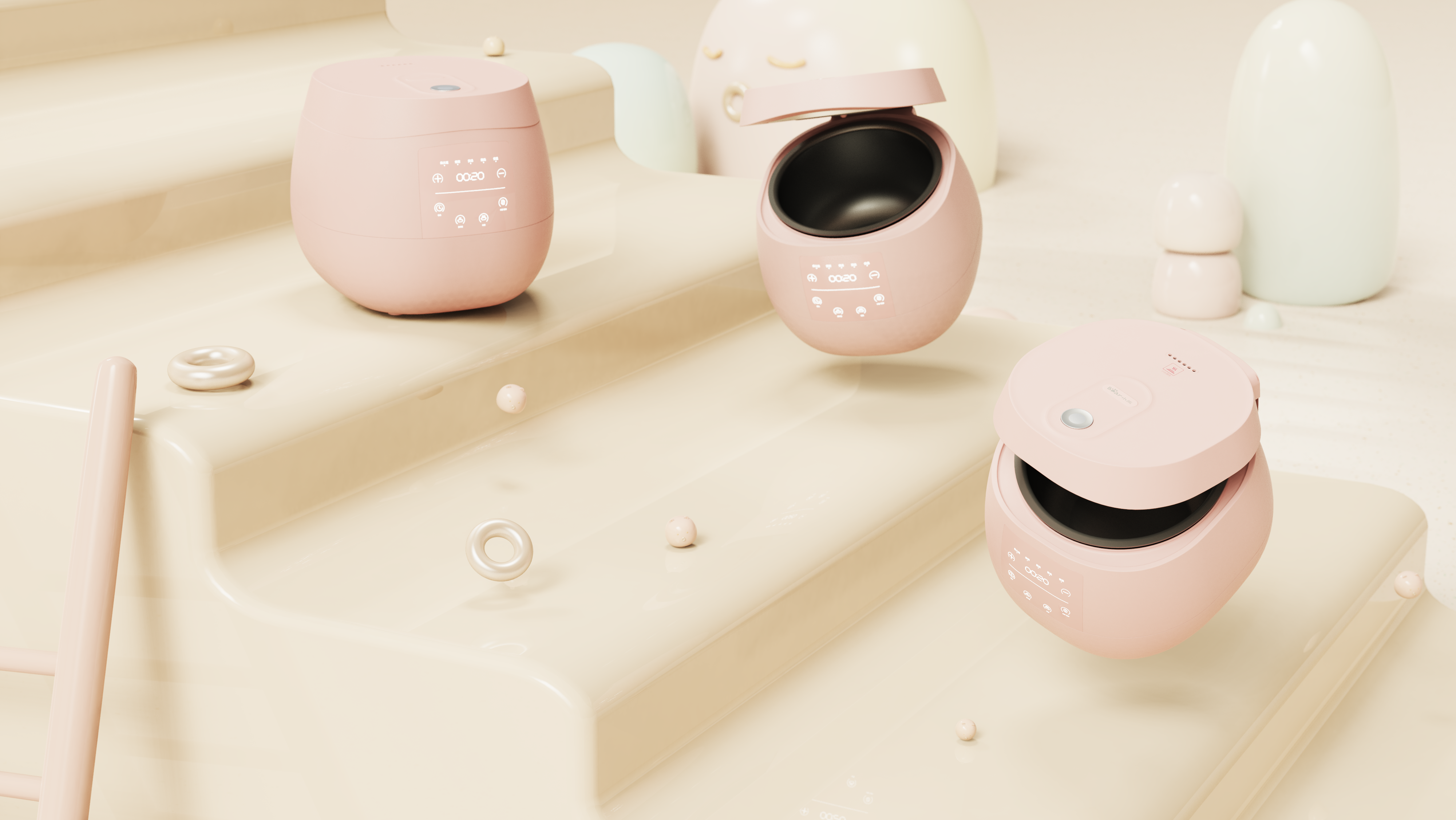 rice cooker，pressure cooker，colourful，Nanfeng industrial design，