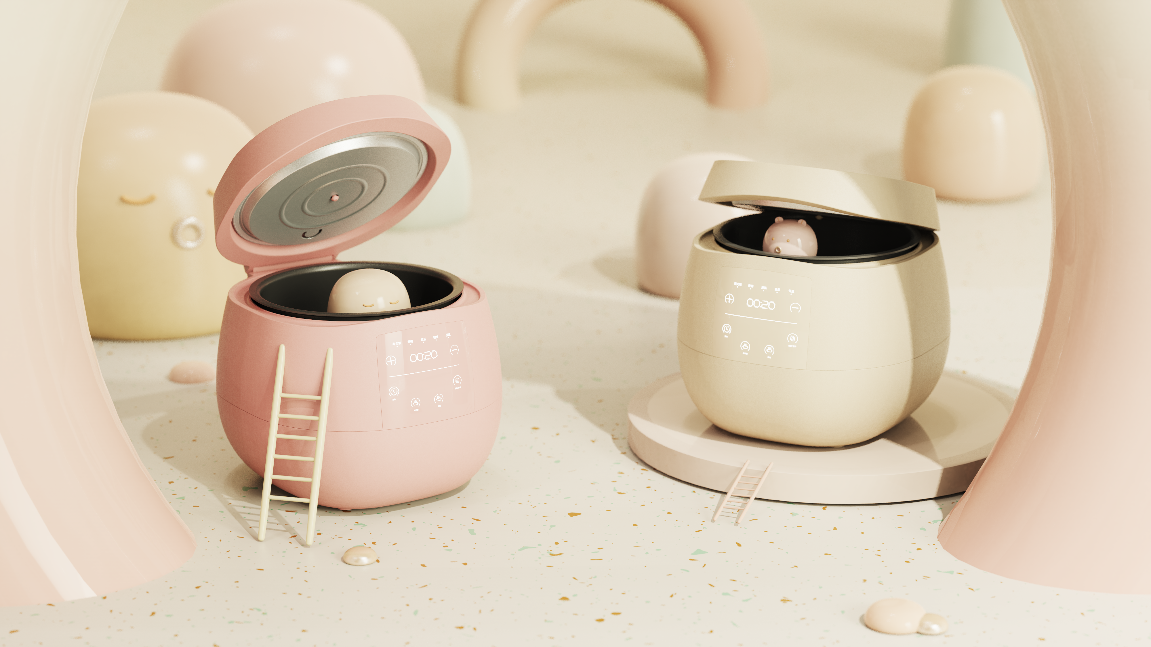 rice cooker，pressure cooker，colourful，Nanfeng industrial design，