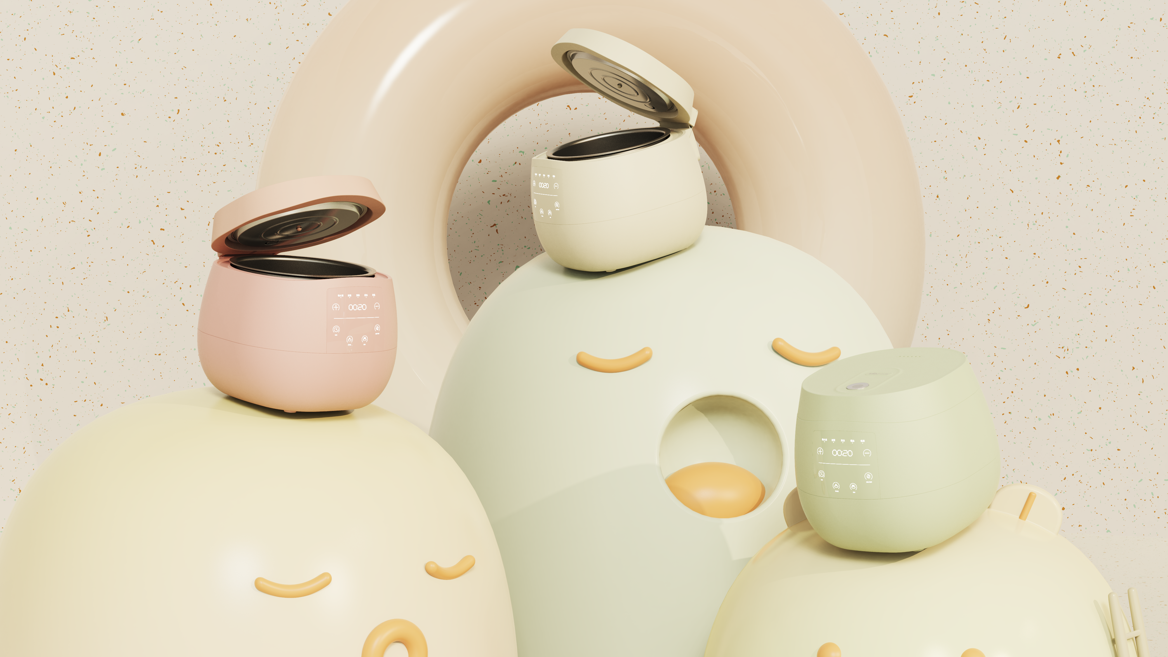 rice cooker，pressure cooker，colourful，Nanfeng industrial design，