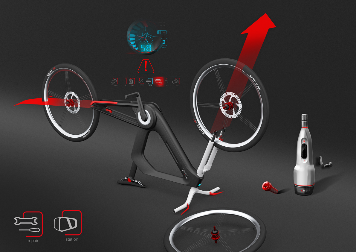 Electric bicycle，Bicycle accessories，vehicle，conceptual design，