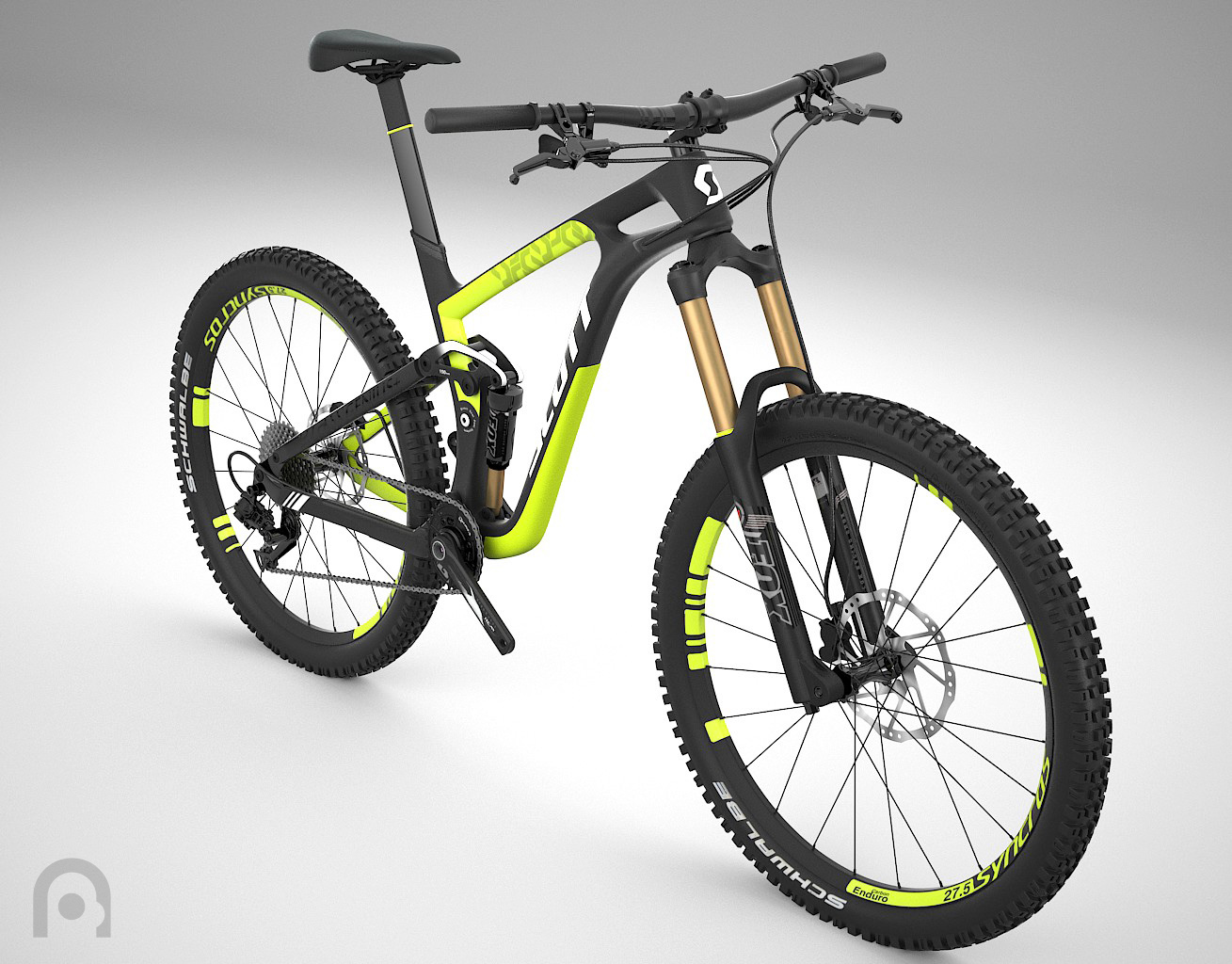 【简洁】斯科特山地自行车3d建模及渲染设计