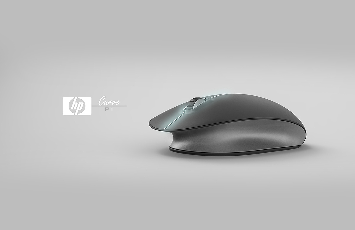 HP，mouse，black，Curve，P1，