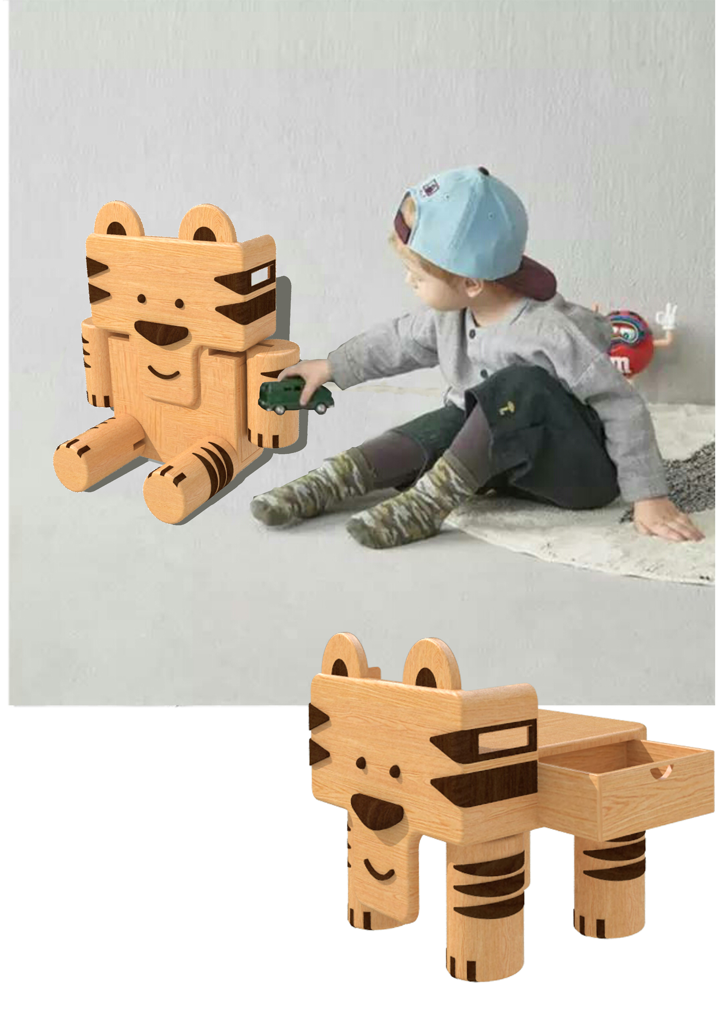 Children's chair design，