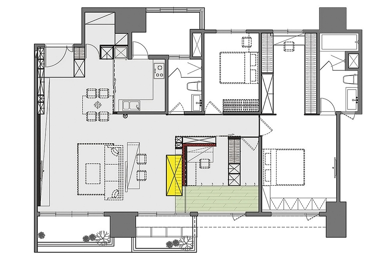 公寓，玻璃小屋，猫，