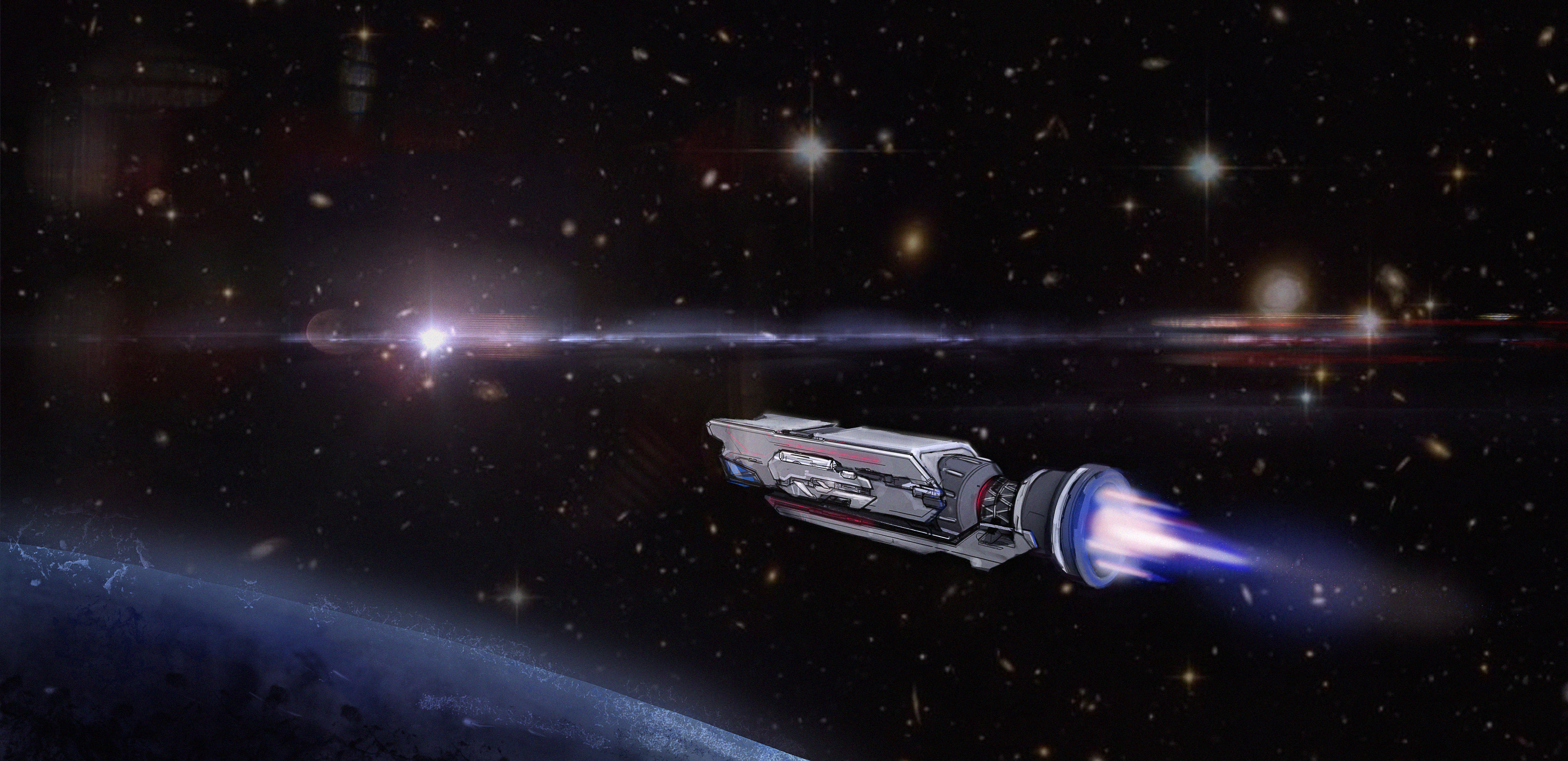 conceptual design，airship，robot，Original painting，