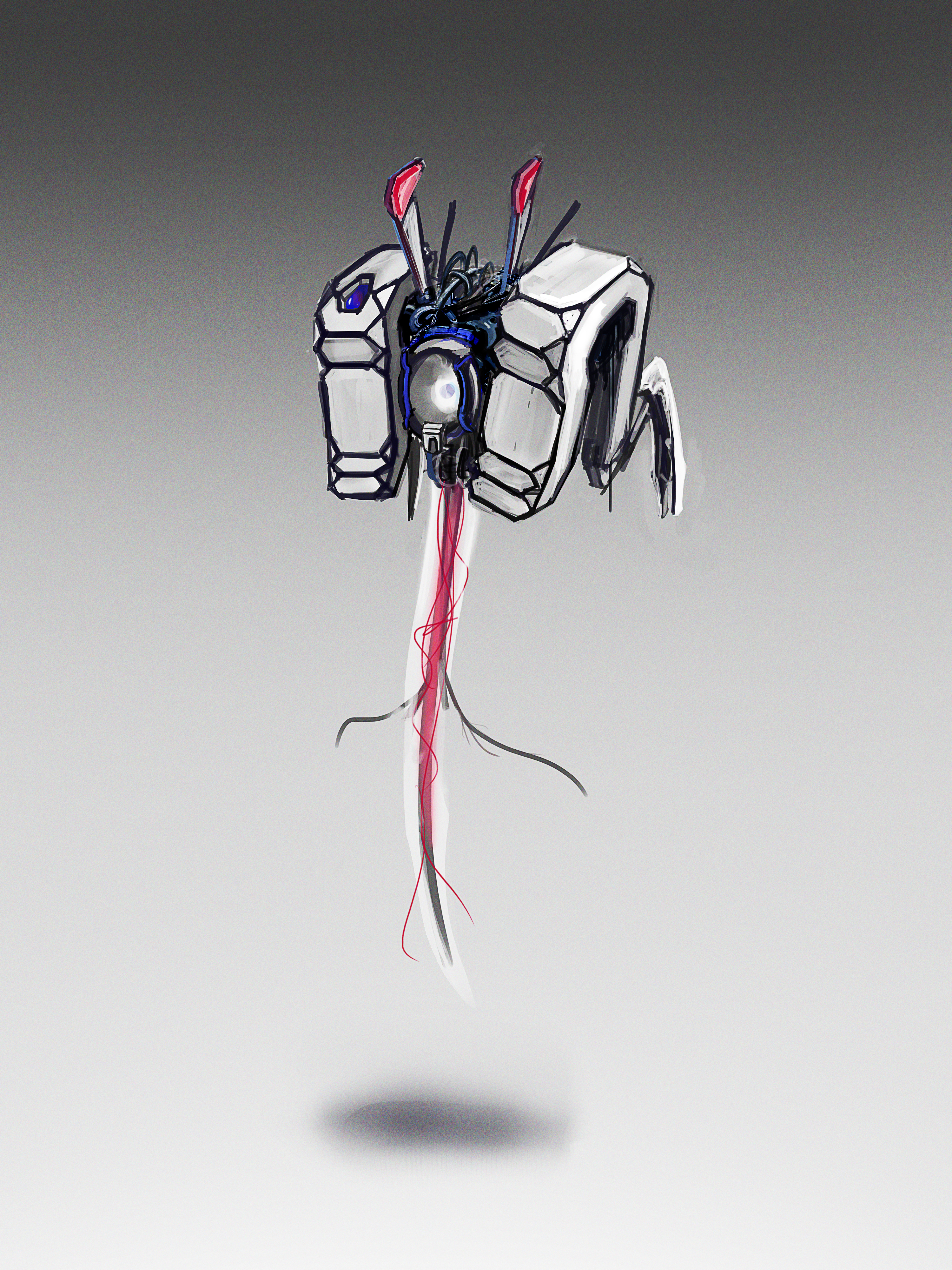 conceptual design，airship，robot，Original painting，