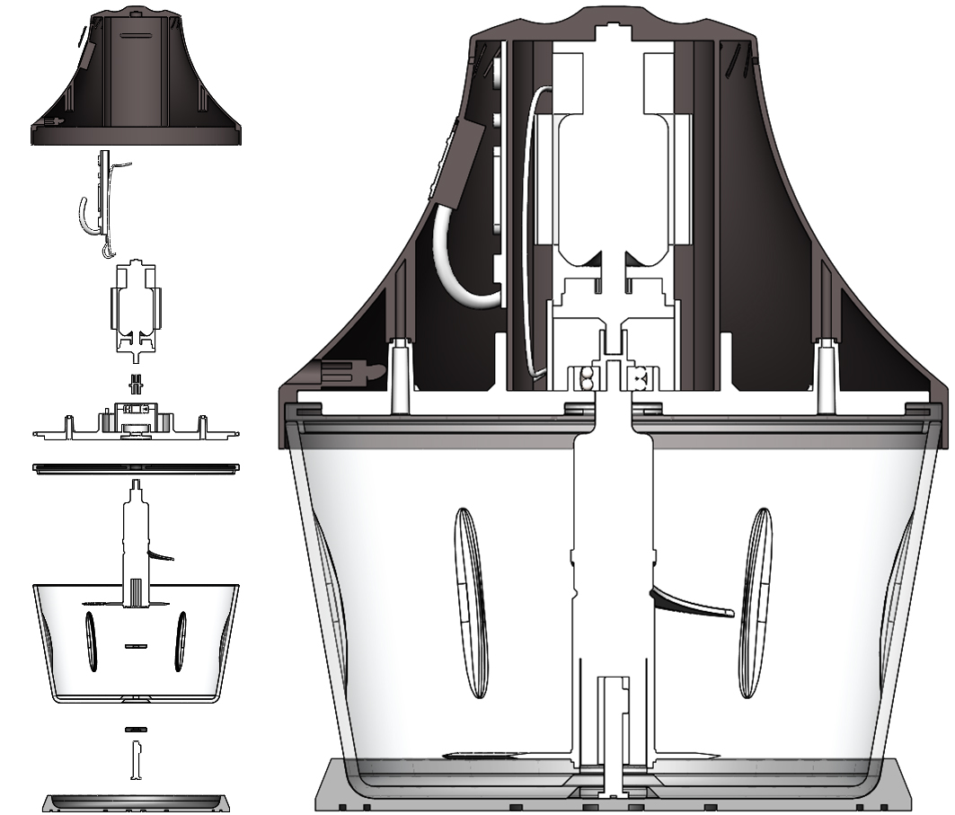 meat grinder，an electric appliance，household，structure，modelling，