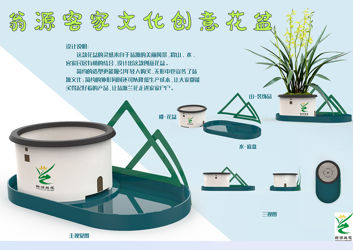 Cultural creation，packing，appearance，orchid，reticule，