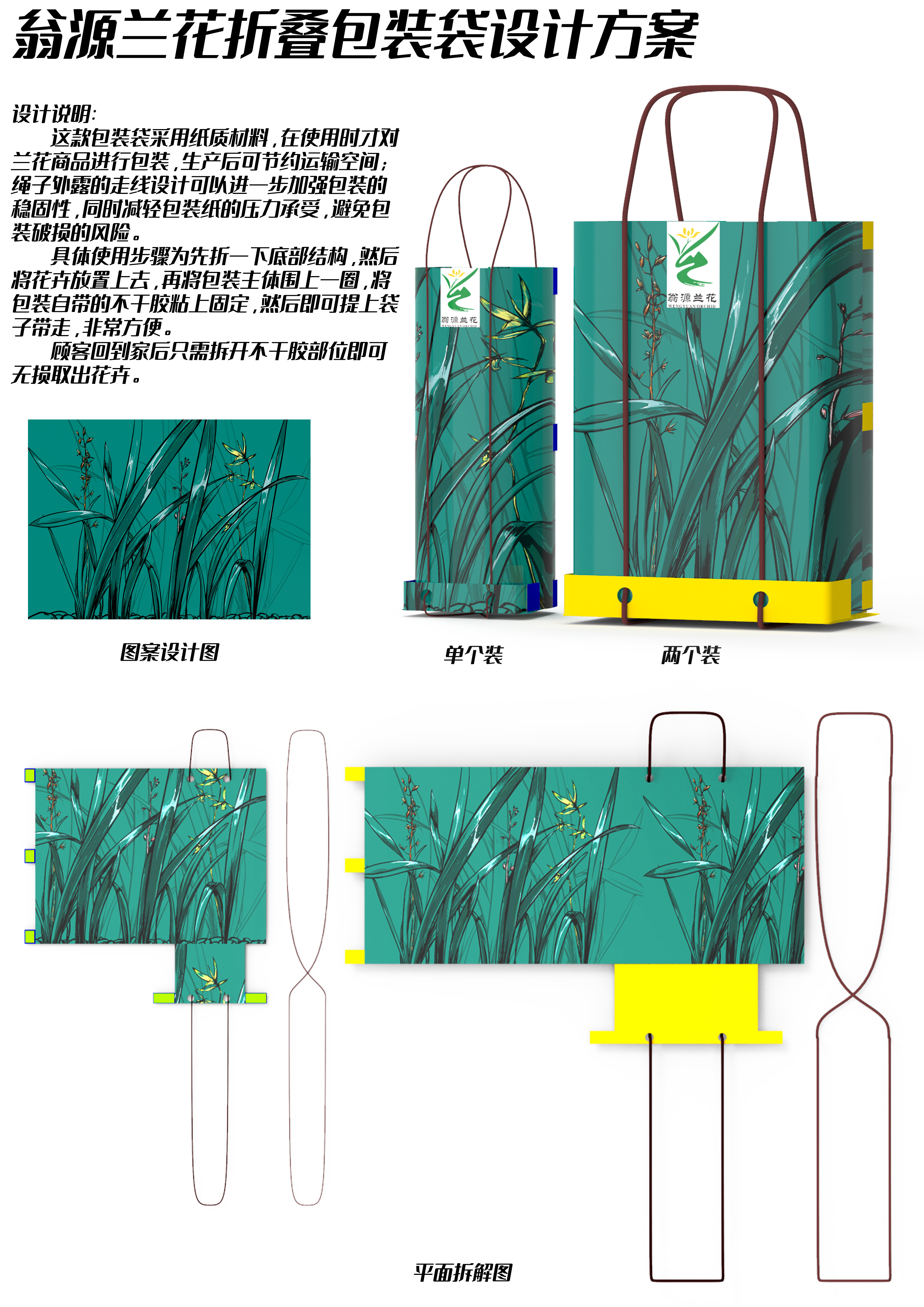 Cultural creation，packing，appearance，orchid，reticule，