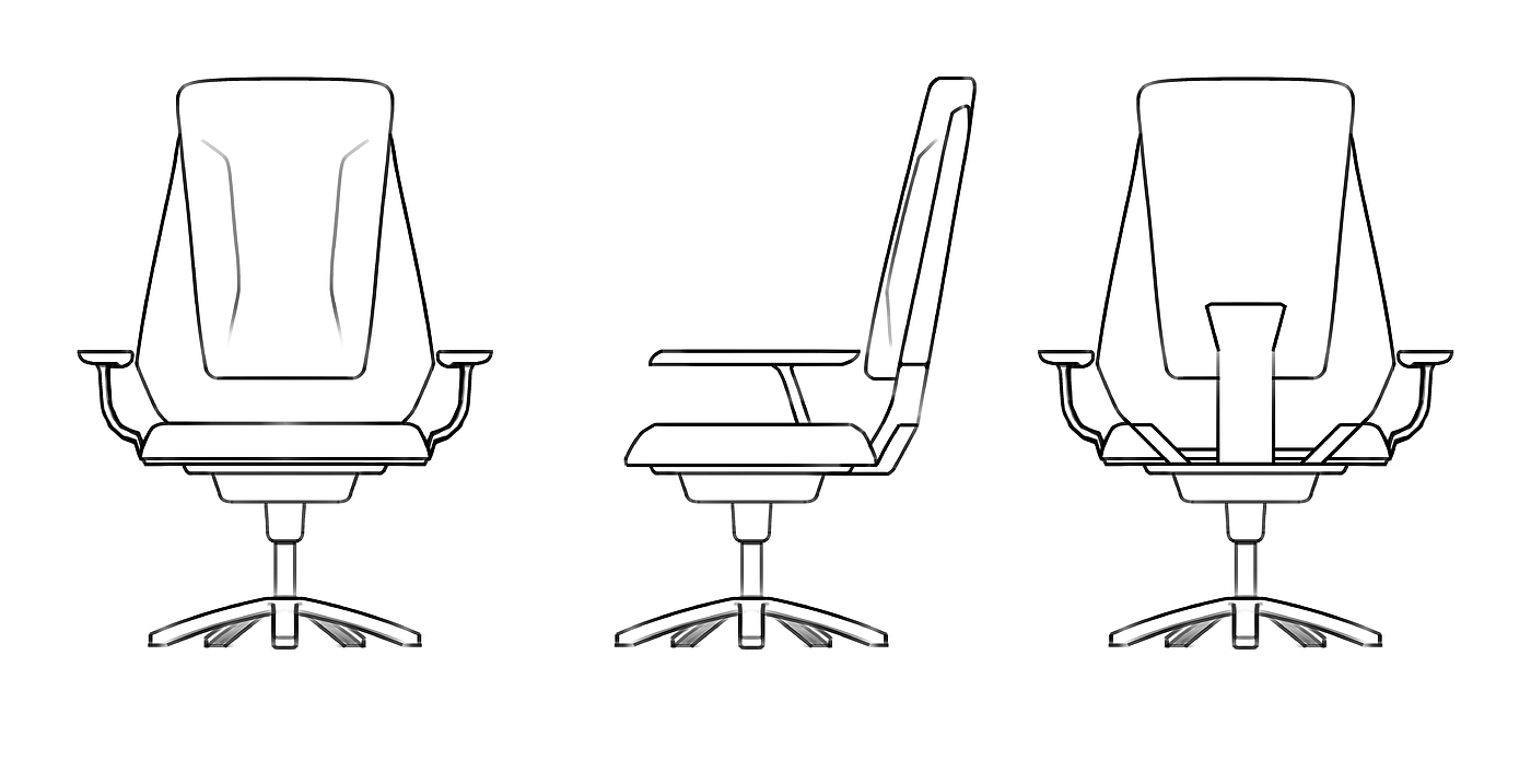 椅子，办公椅，造型，草图，