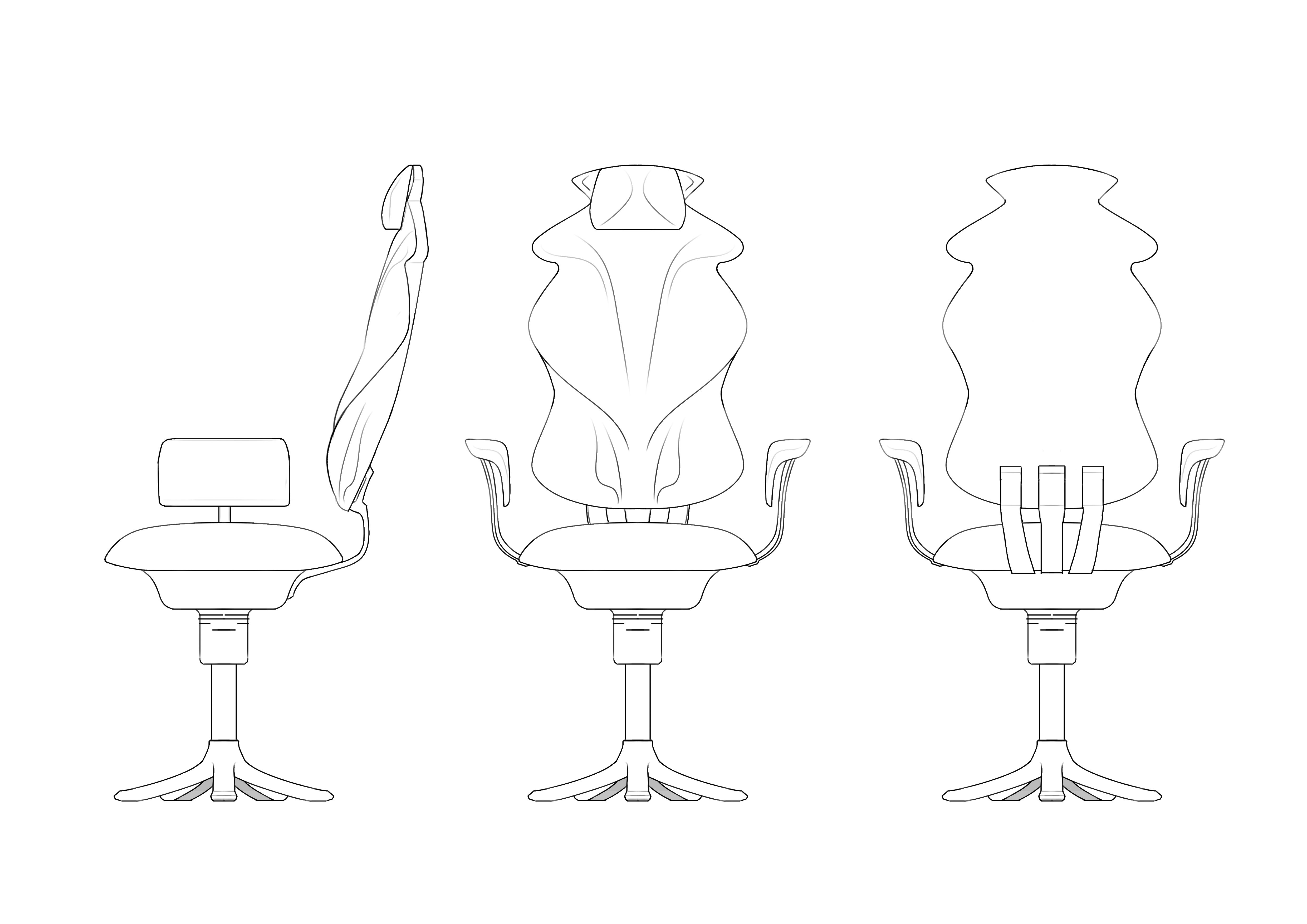 chair，Office chair，modelling，sketch，