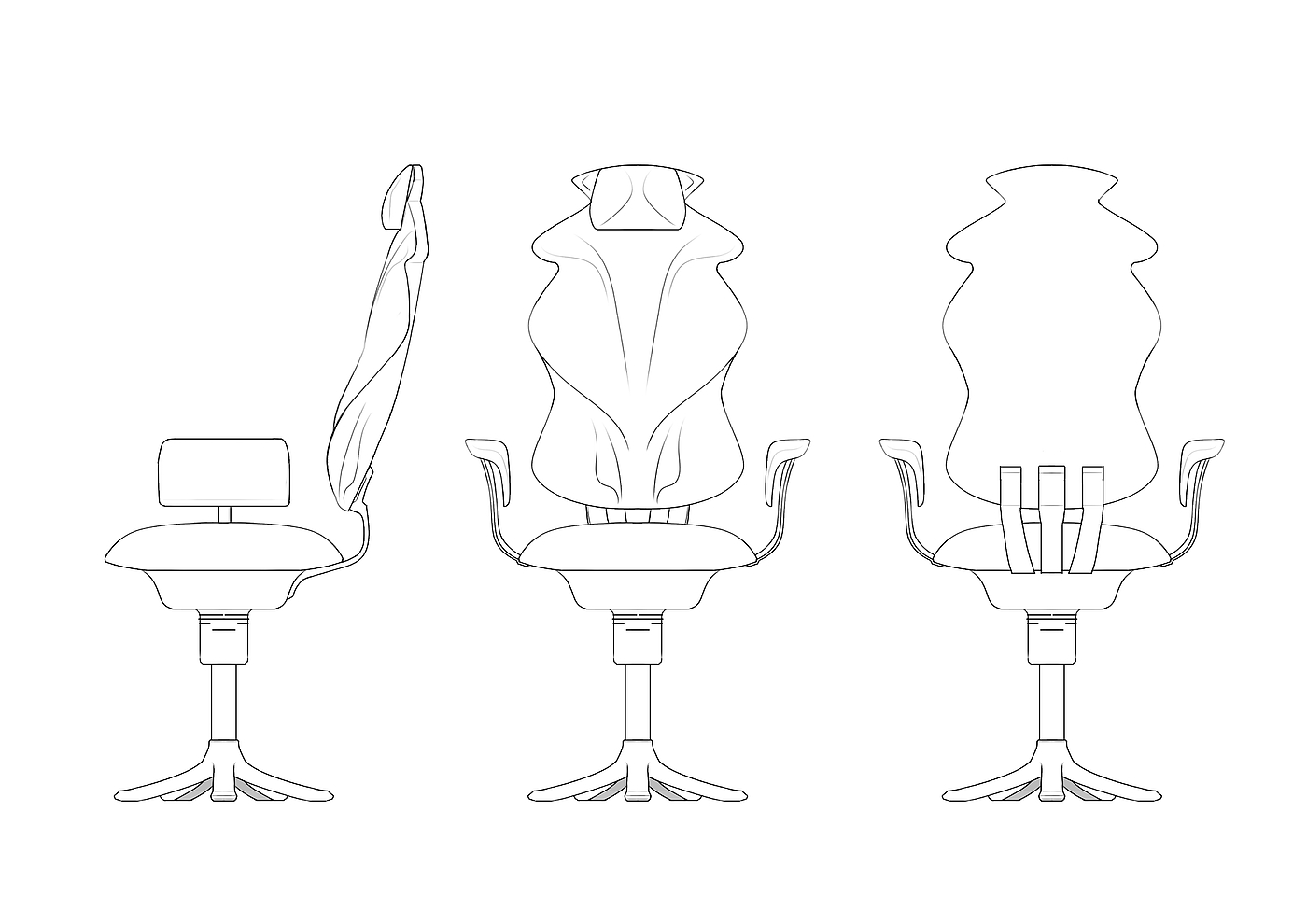 chair，Office chair，modelling，sketch，
