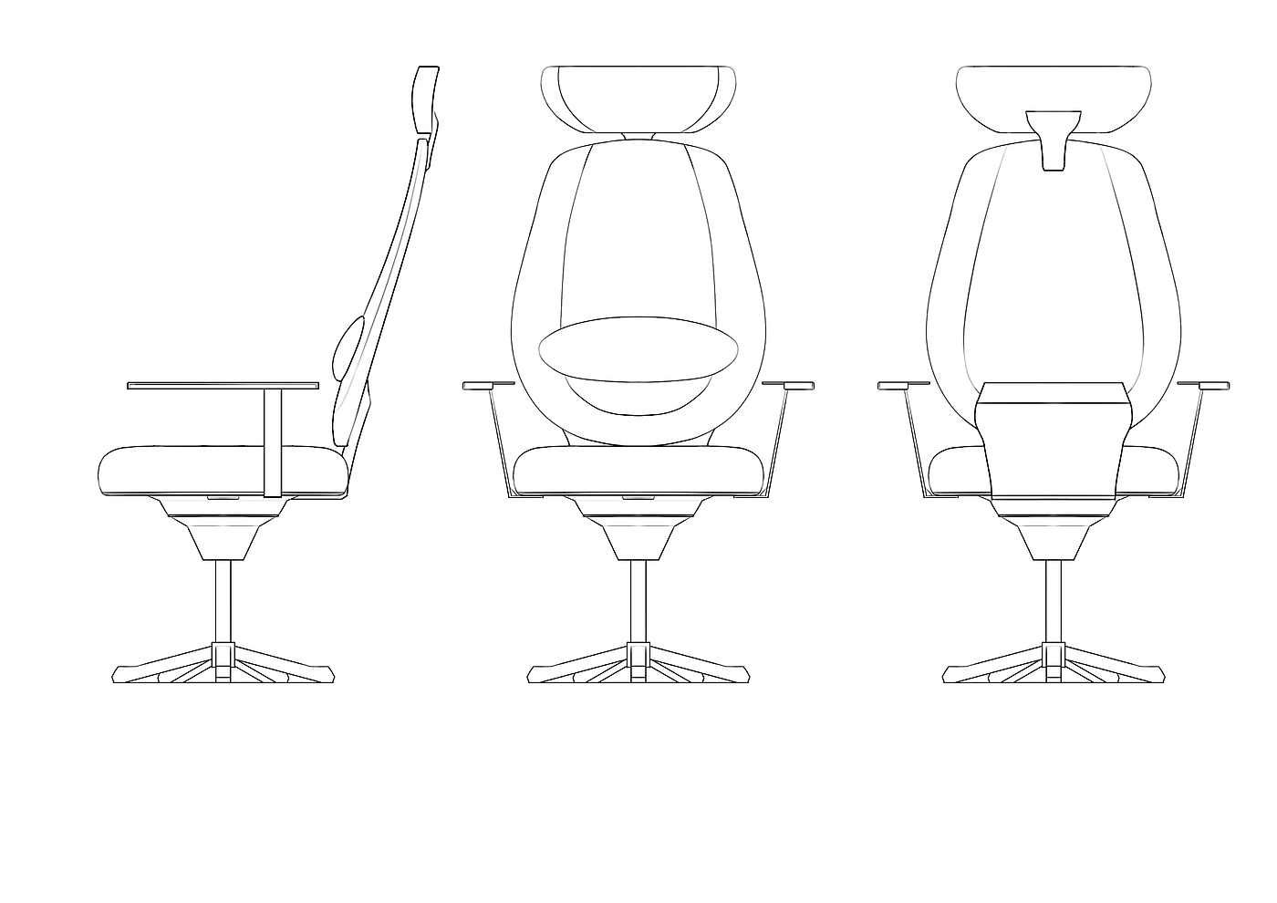 椅子，办公椅，造型，草图，
