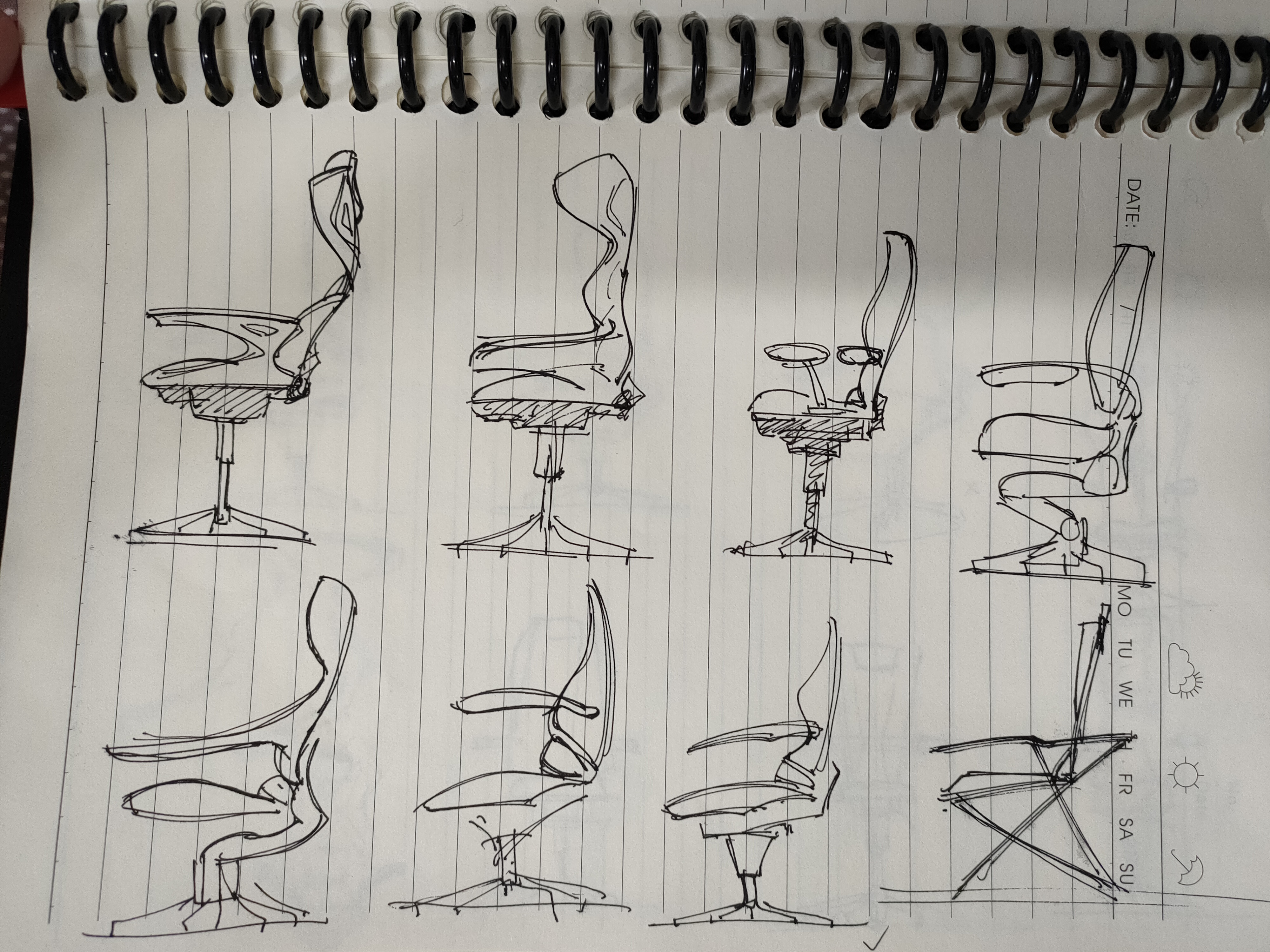 chair，Office chair，modelling，sketch，