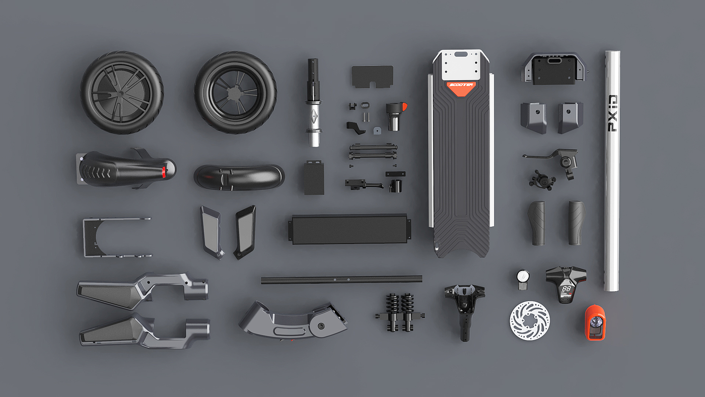 Scooter，Electric scooter，Scooter design，vehicle，Appearance design，industrial design，product design，