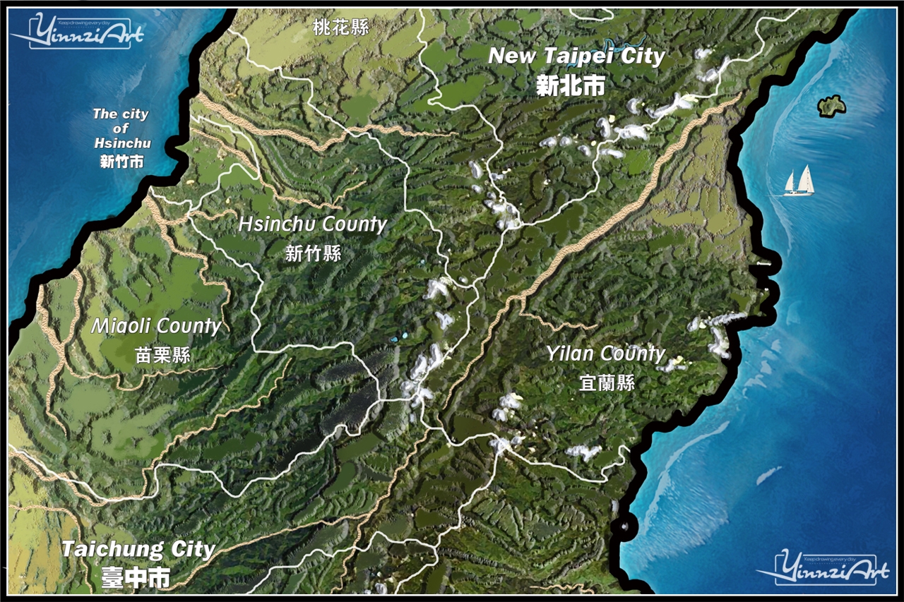 Illustration，Original painting，City illustration，Game original，Map，poster，