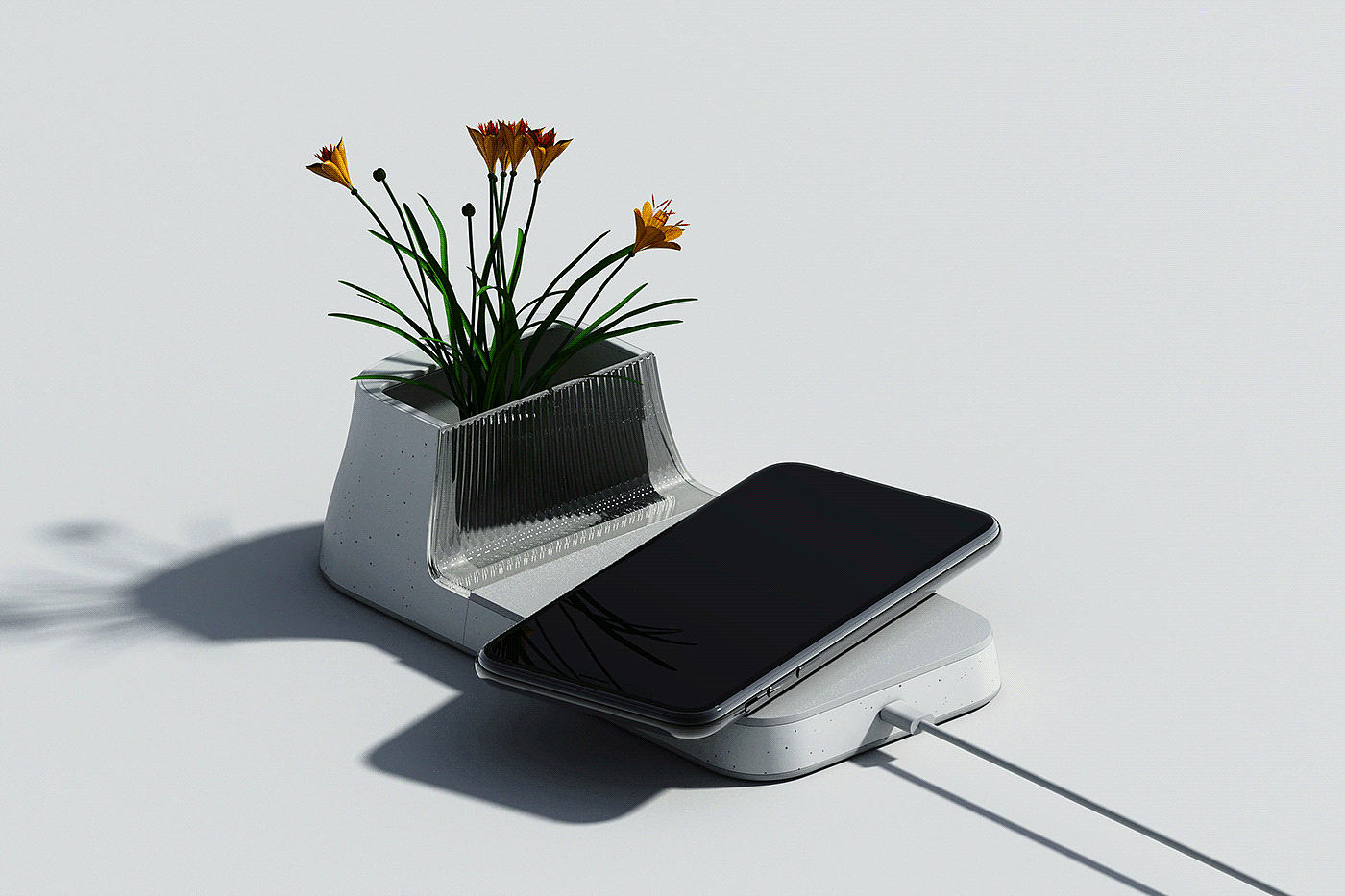 Worth-flower，书桌，花盆，充电器，