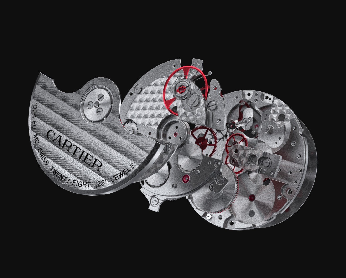 automobile，inspiration，Wrist watch，gules，internal structure，Explosion diagram，