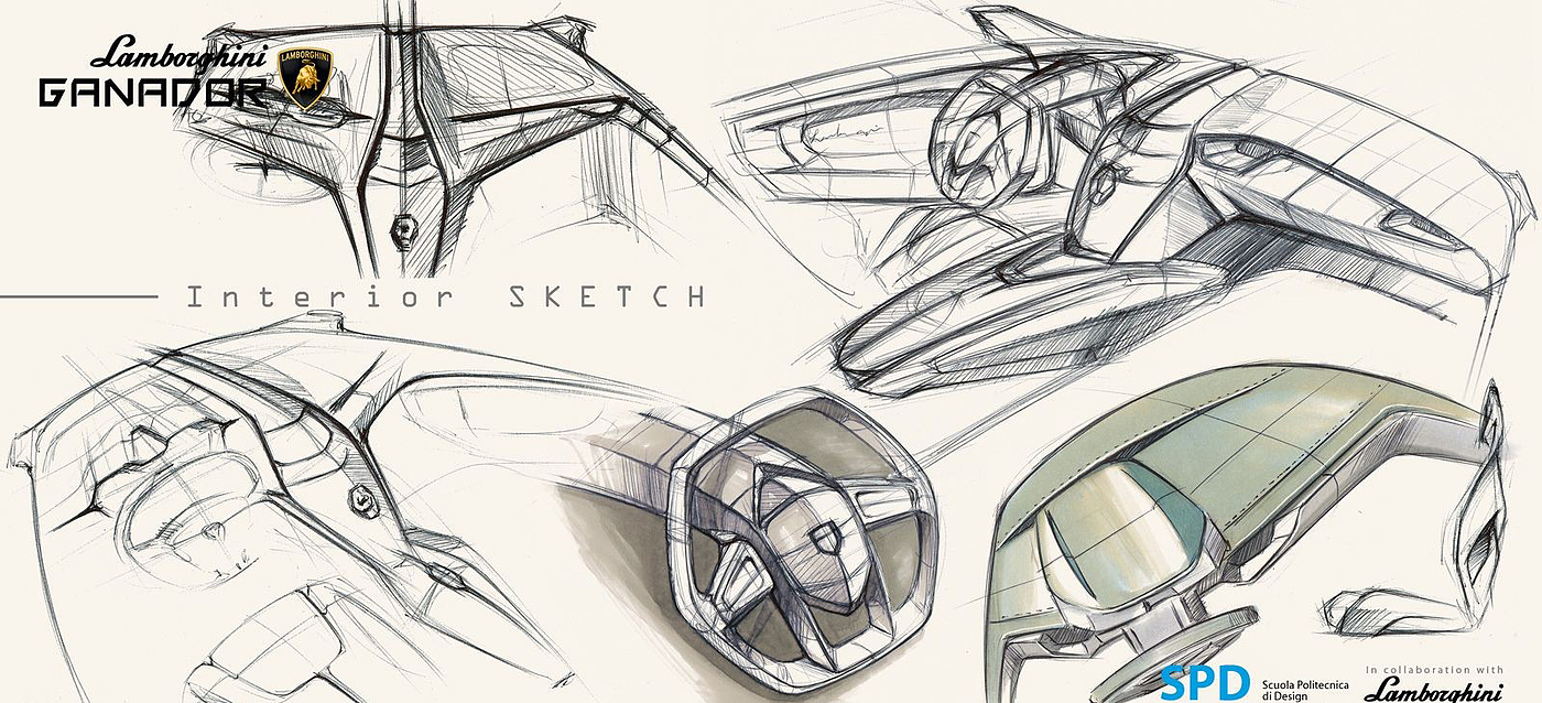 Hand drawn appreciation，Lamborghini，Lamborghini，Concept car design，