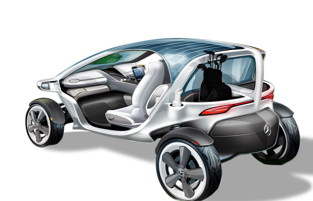 【概念车效果图】梅赛德斯奔驰概念高尔夫球车设计效果图发布