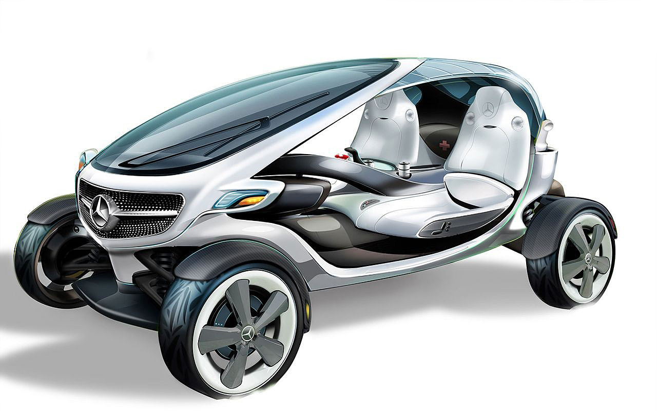 概念车效果图，梅赛德斯奔驰，概念，高尔夫球车，