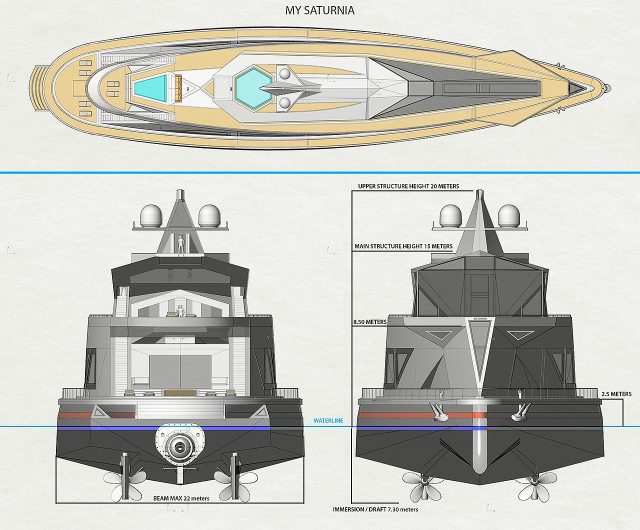 superyacht，游艇，旅行，巨大，